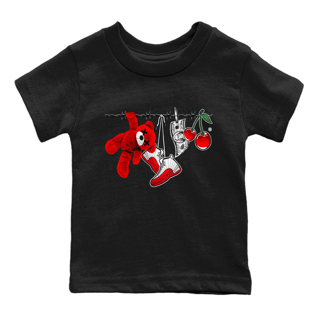 Clothesline Kids Tops - Air Jordan 12 Cherry