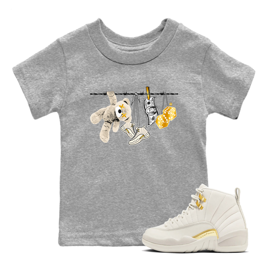 Clothesline snkmatch Tees Kids - Air Jordan 12 Phantom
