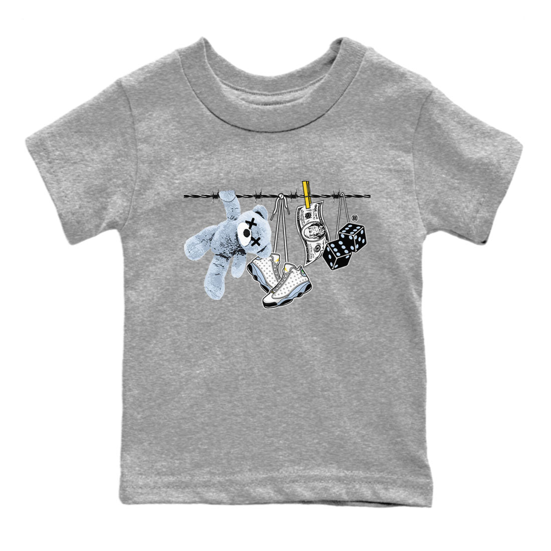 Clothesline snkmatch Tees Kids - Air Jordan 13 Blue Grey
