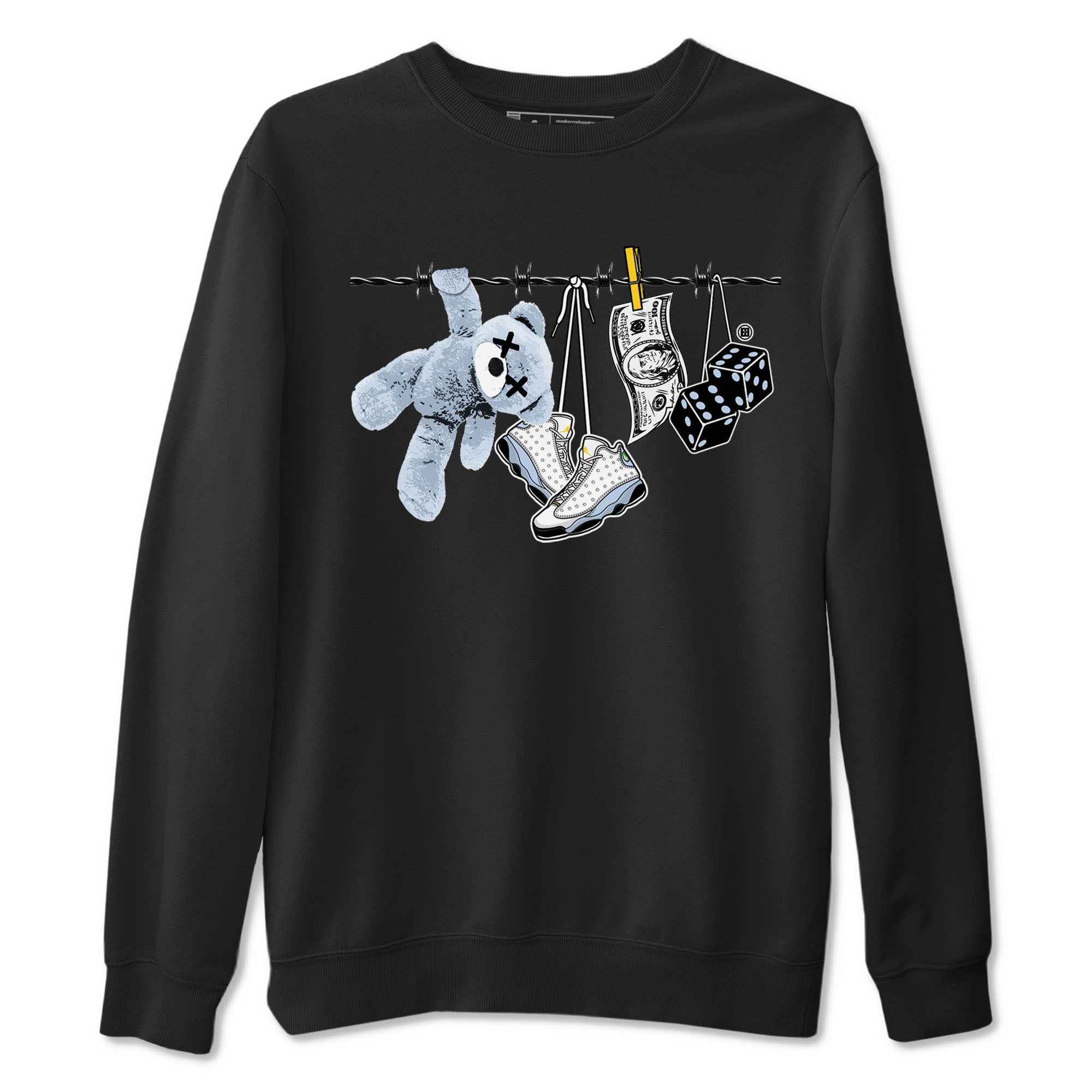Clothesline snkmatch Tees - Air Jordan 13 Blue Grey