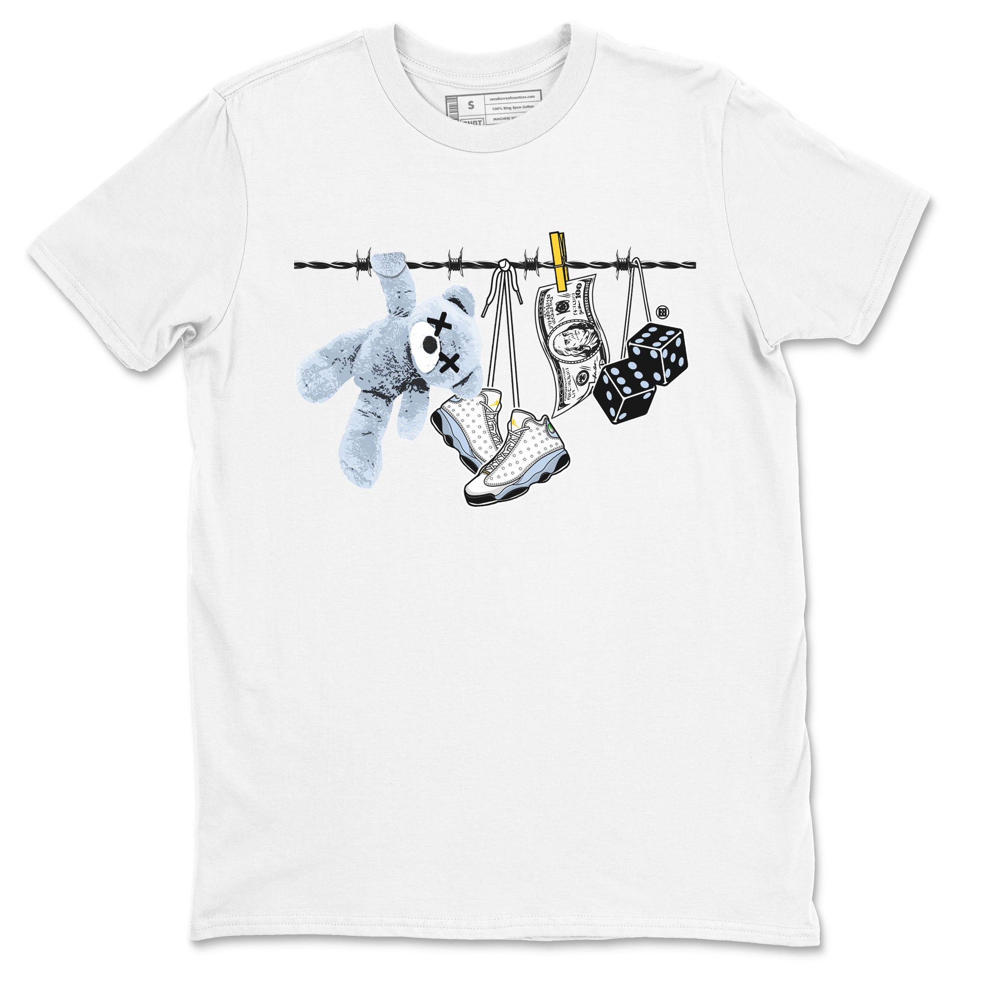Clothesline snkmatch Tees - Air Jordan 13 Blue Grey