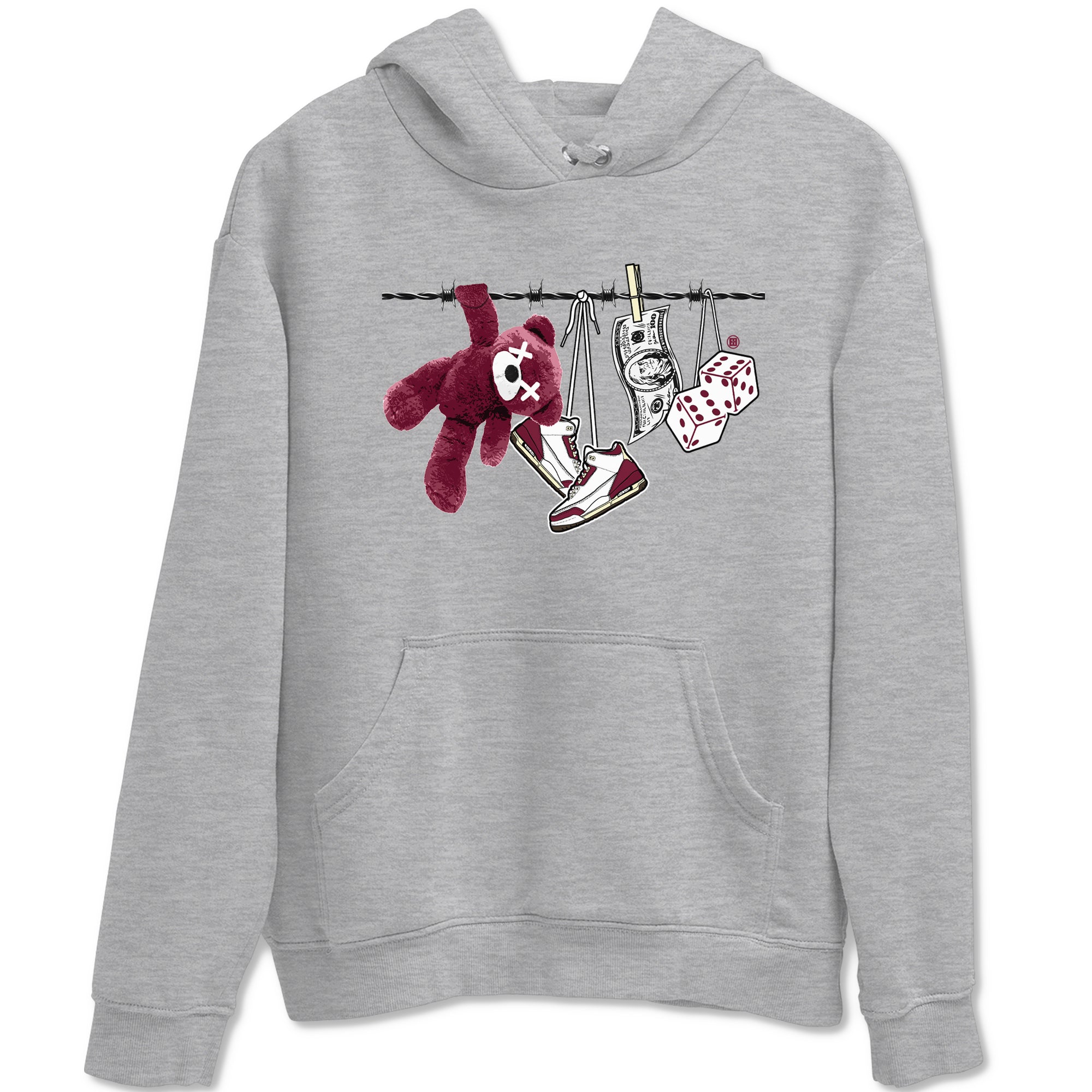Clothesline snkmatch Tees - Air Jordan 3 A Ma Maniere x Burgundy Crush