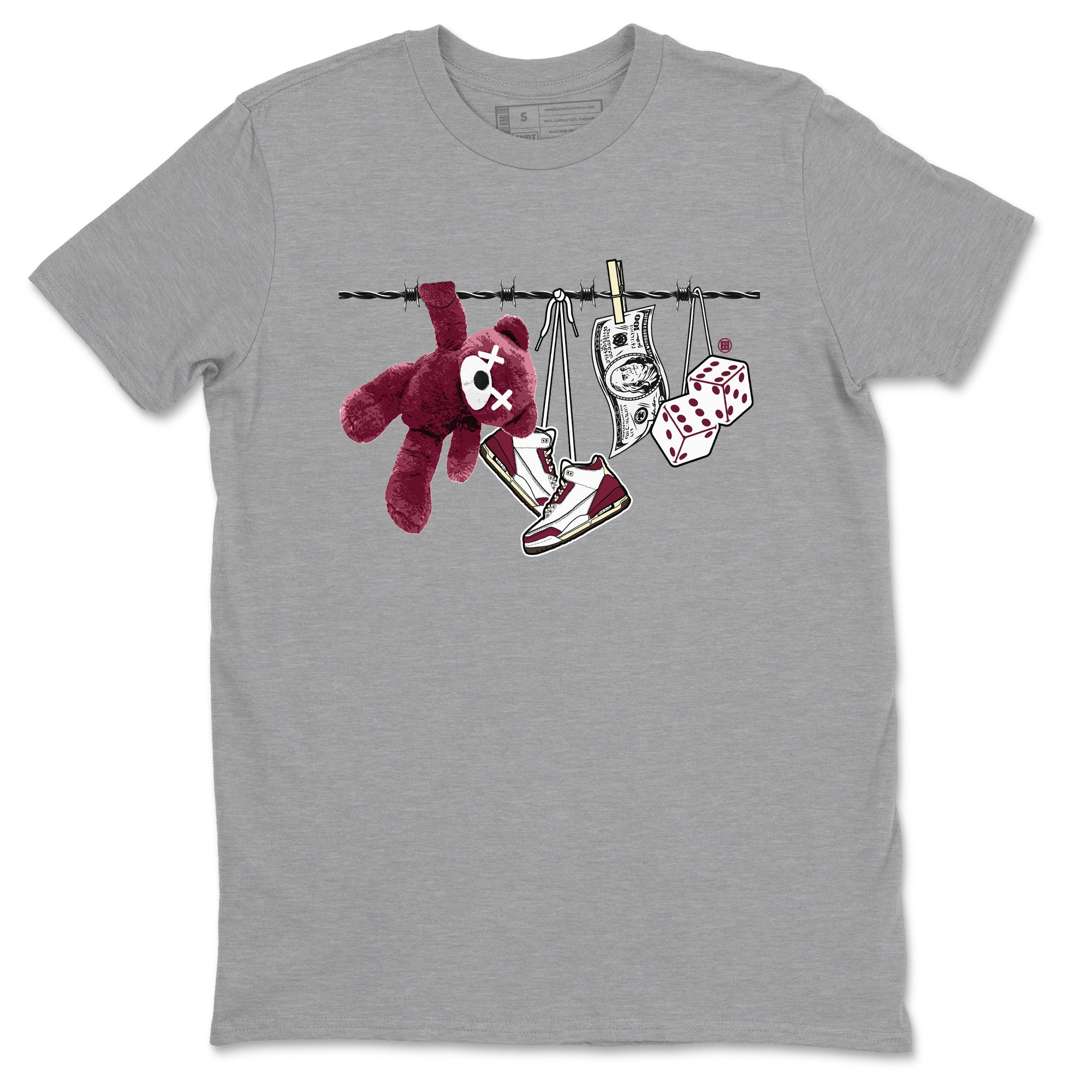 Clothesline snkmatch Tees - Air Jordan 3 A Ma Maniere x Burgundy Crush