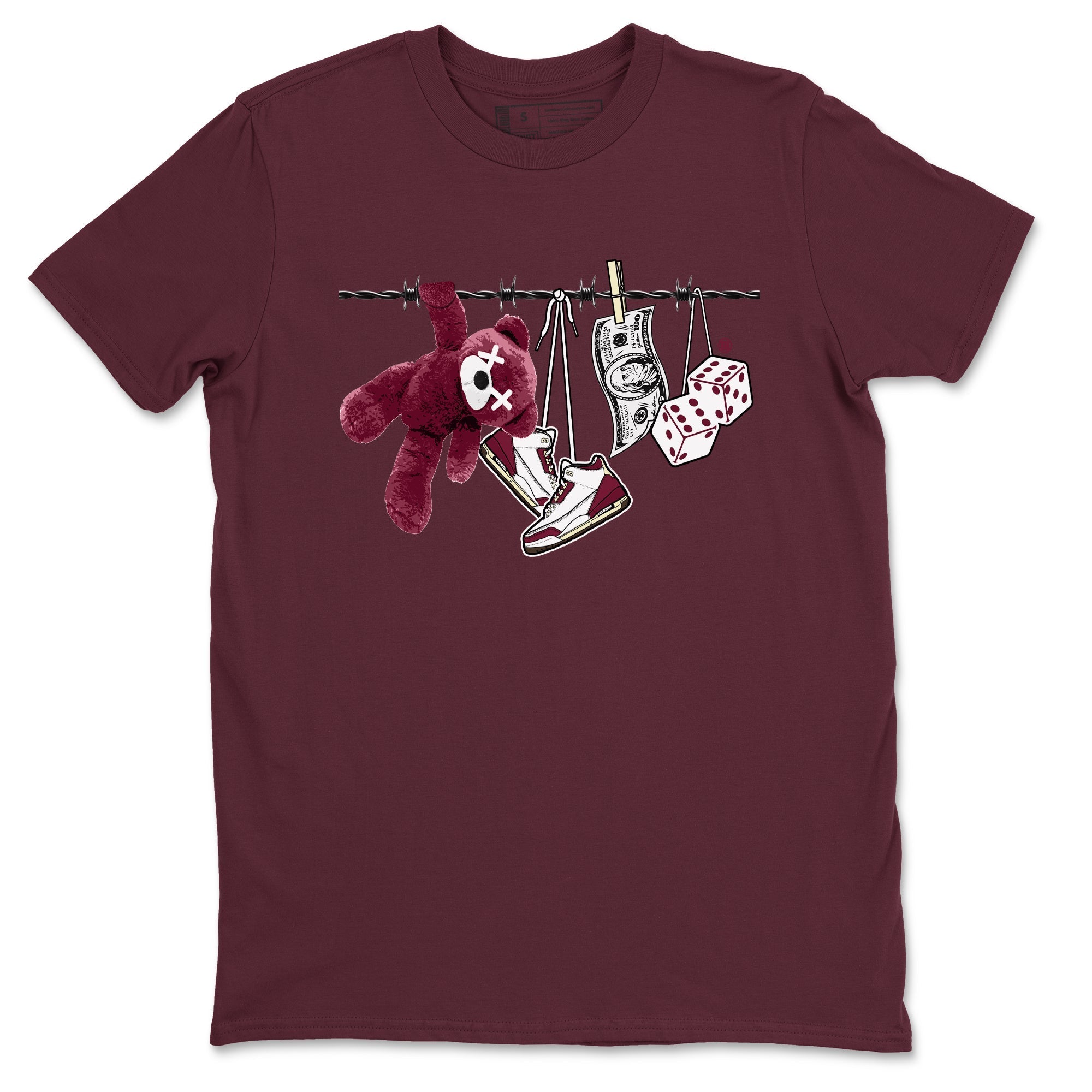 Clothesline snkmatch Tees - Air Jordan 3 A Ma Maniere x Burgundy Crush
