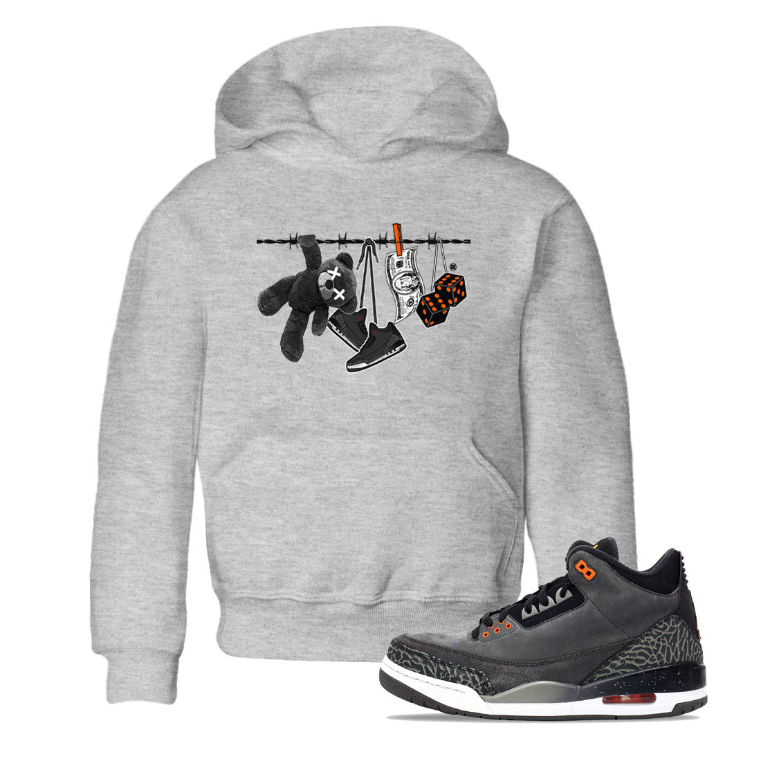 Clothesline snkmatch Tee Kids - Air Jordan 3 Fear
