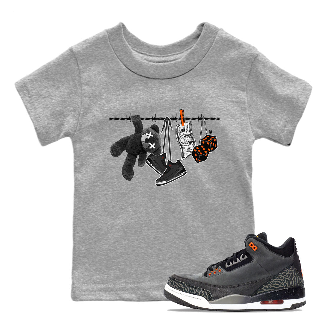 Clothesline snkmatch Tee Kids - Air Jordan 3 Fear