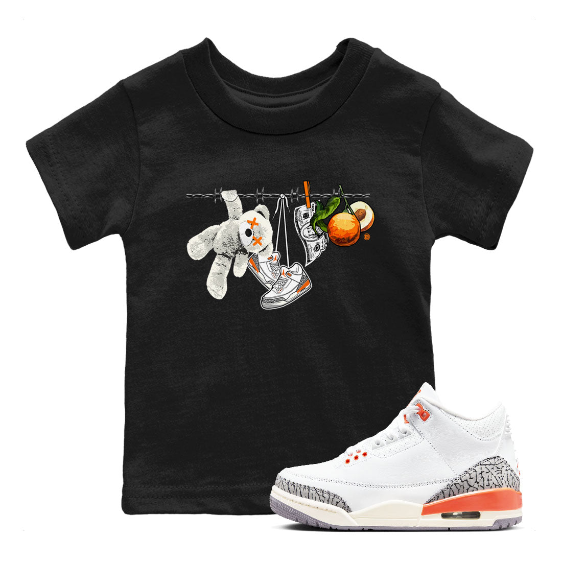 Clothesline snkmatch Tees Kids - Air Jordan 3 Georgia Peach