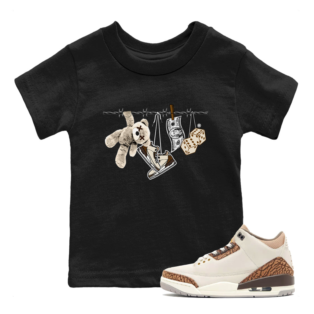 Clothesline Kids Tops - Air Jordan 3 Palomino