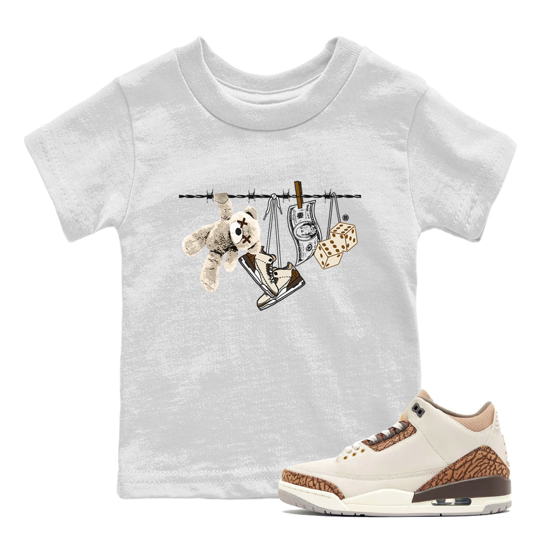 Clothesline Kids Tops - Air Jordan 3 Palomino