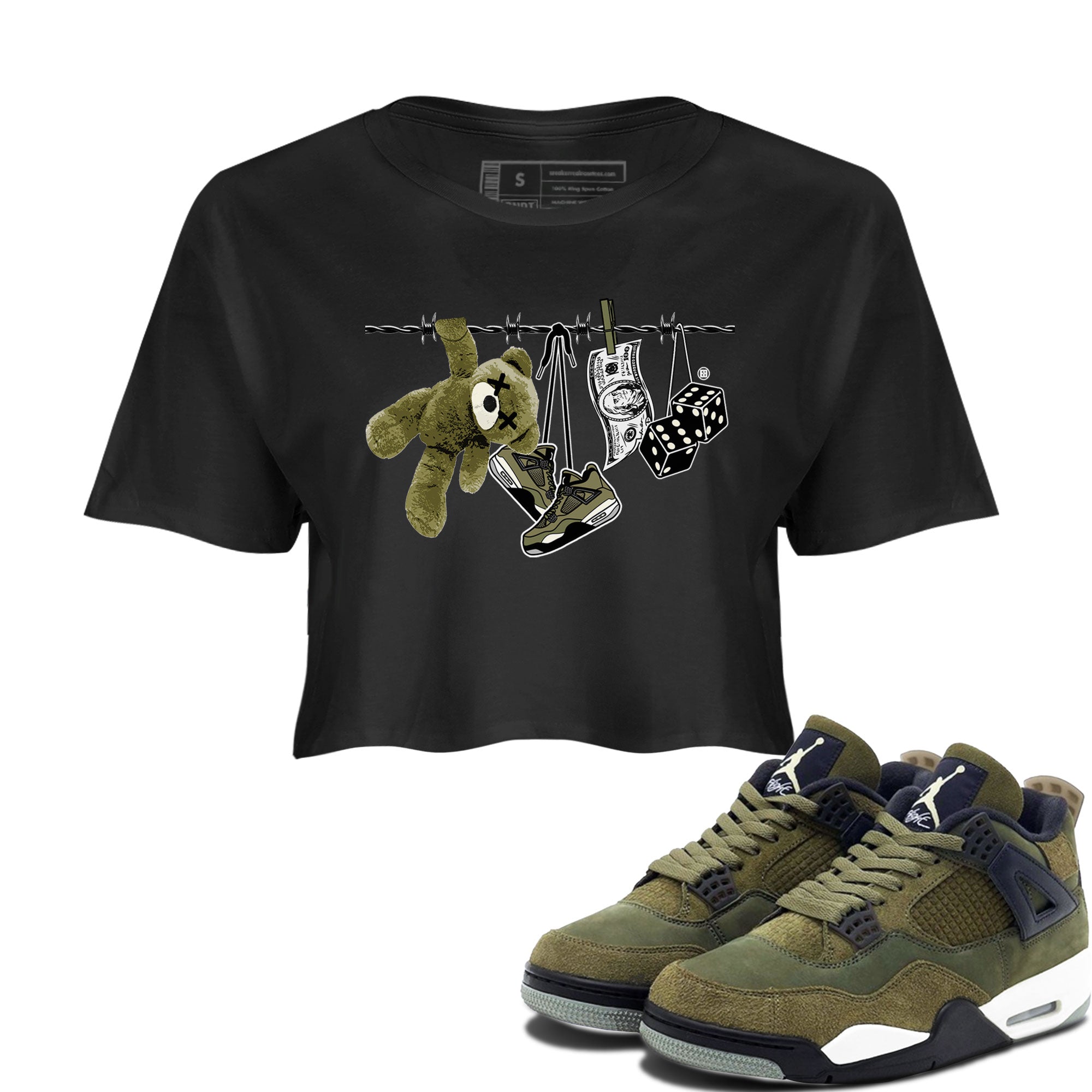Clothesline snkmatch Women's Top - Air Jordan 4 Medium Olive