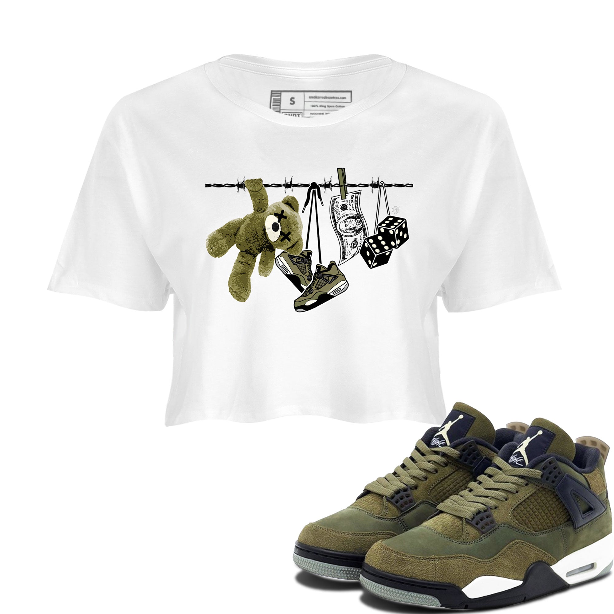 Clothesline snkmatch Women's Top - Air Jordan 4 Medium Olive