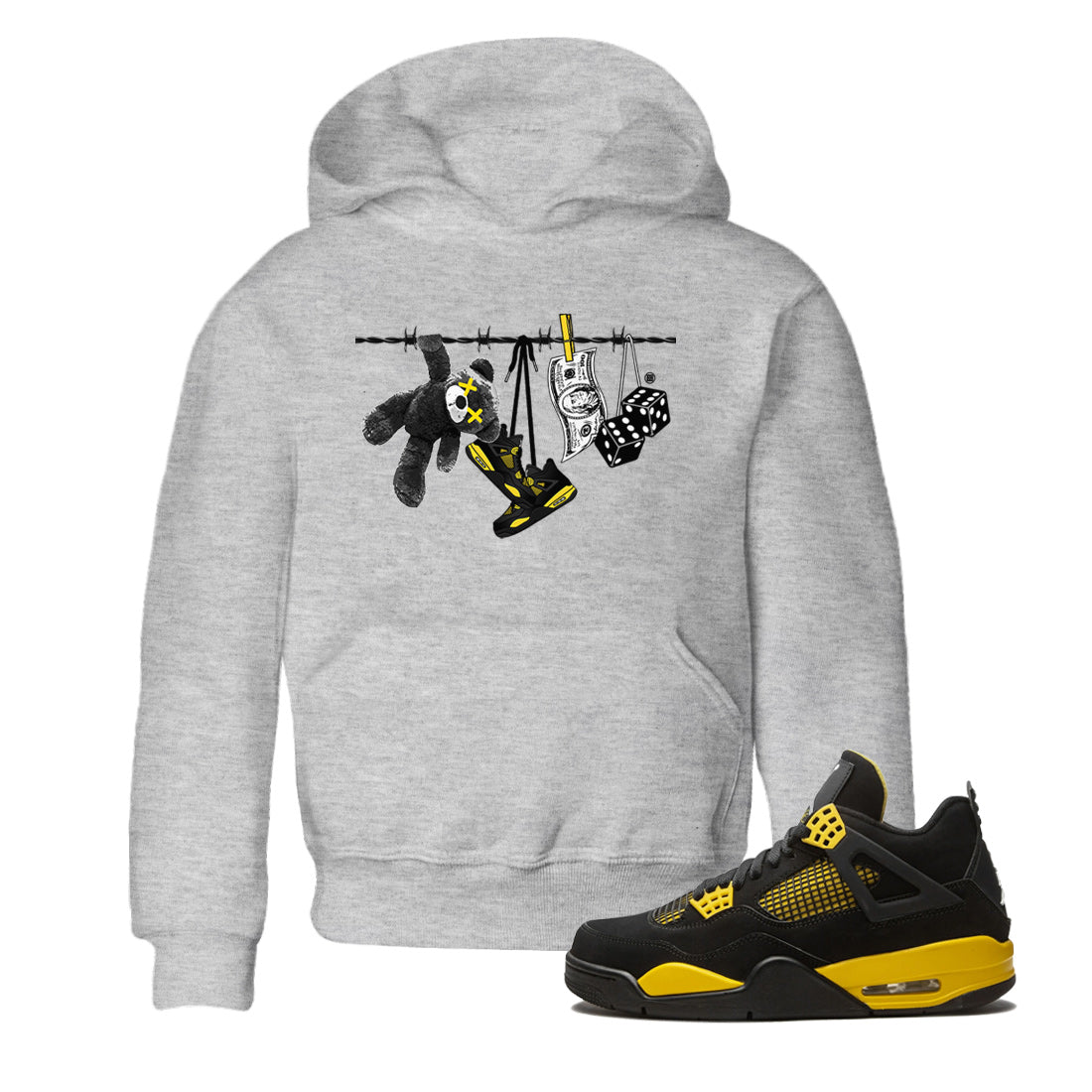 Clothesline Kids Tops - Air Jordan 4 Thunder