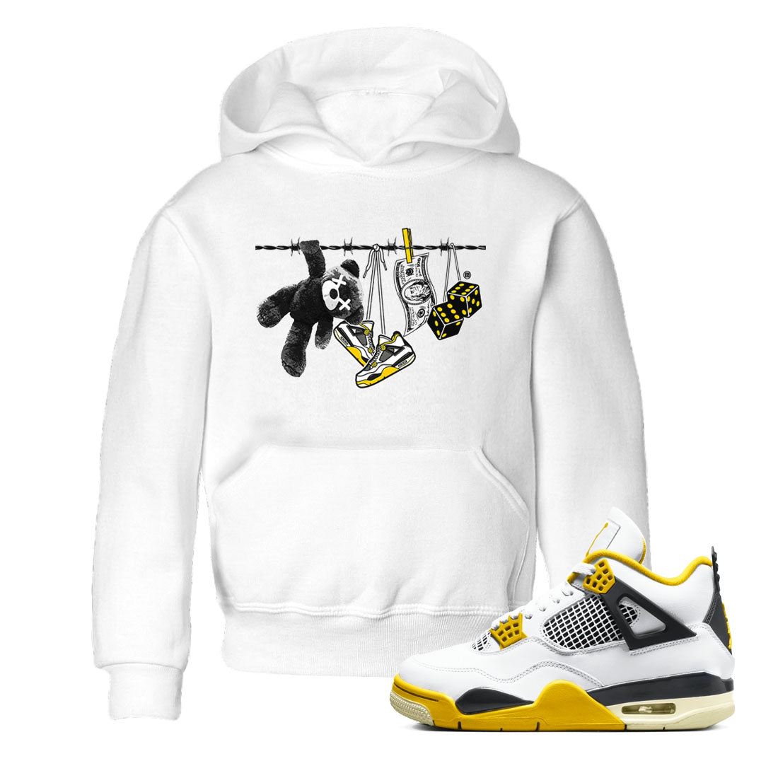 Clothesline snkmatch Tees Kids - Air Jordan 4 Vivid Sulfur