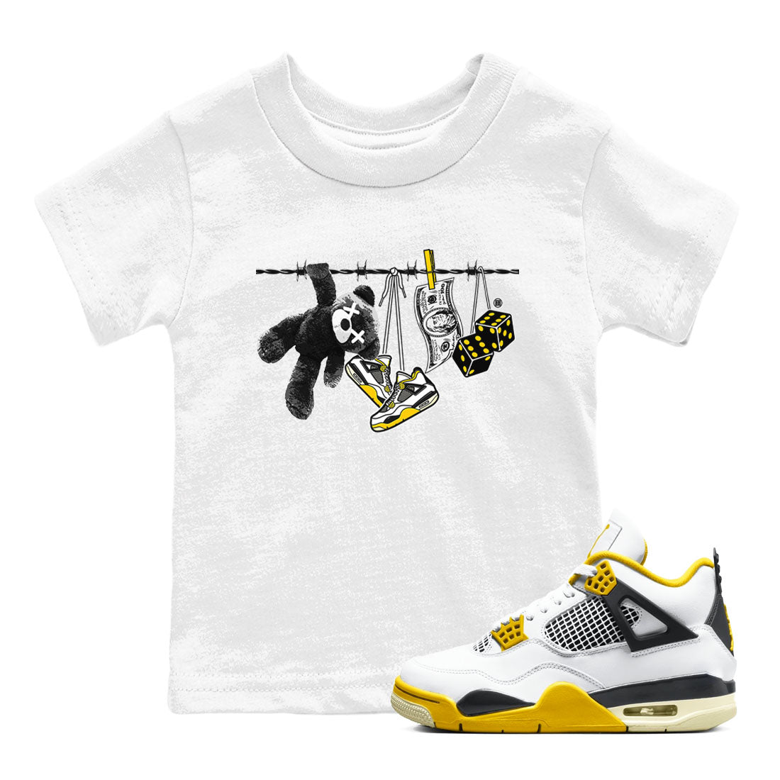 Clothesline snkmatch Tees Kids - Air Jordan 4 Vivid Sulfur
