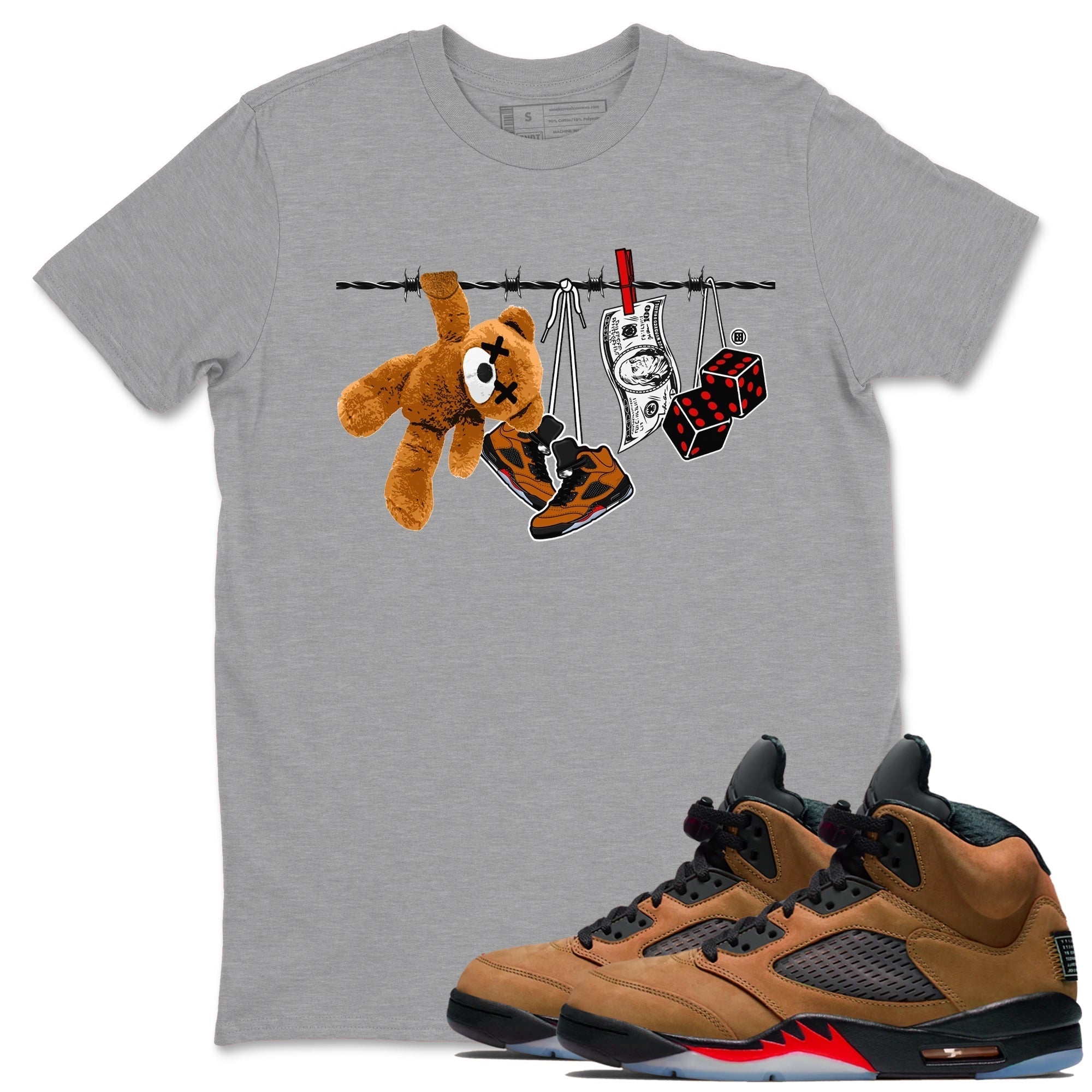 Clothesline snkmatch Tees - Air Jordan 5 Archaeo Brown