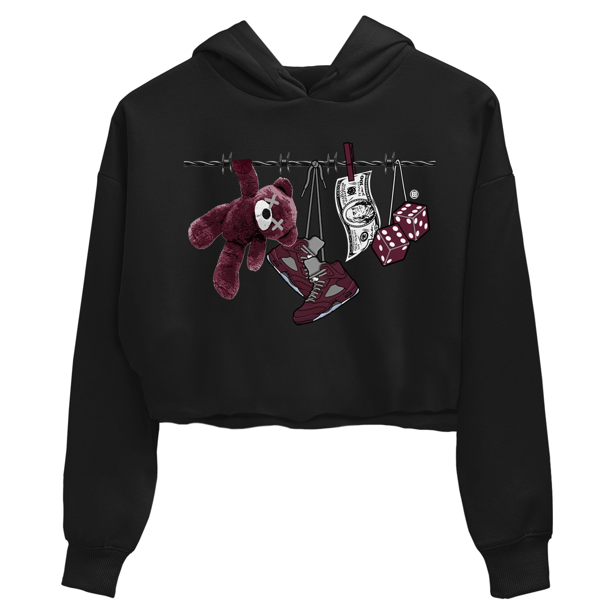 Clothesline Women's Tops - Air Jordan 5 Burgundy