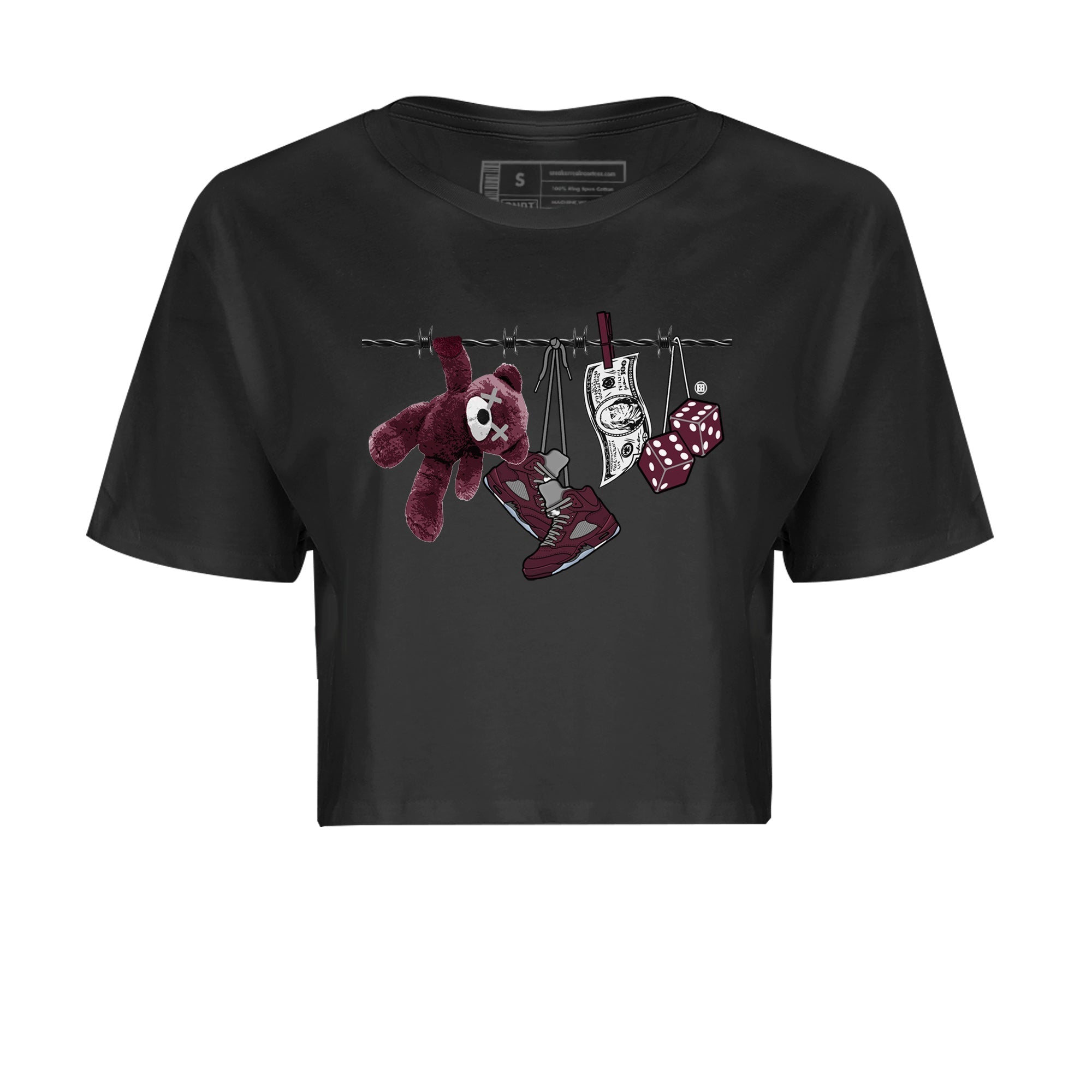 Clothesline Women's Tops - Air Jordan 5 Burgundy