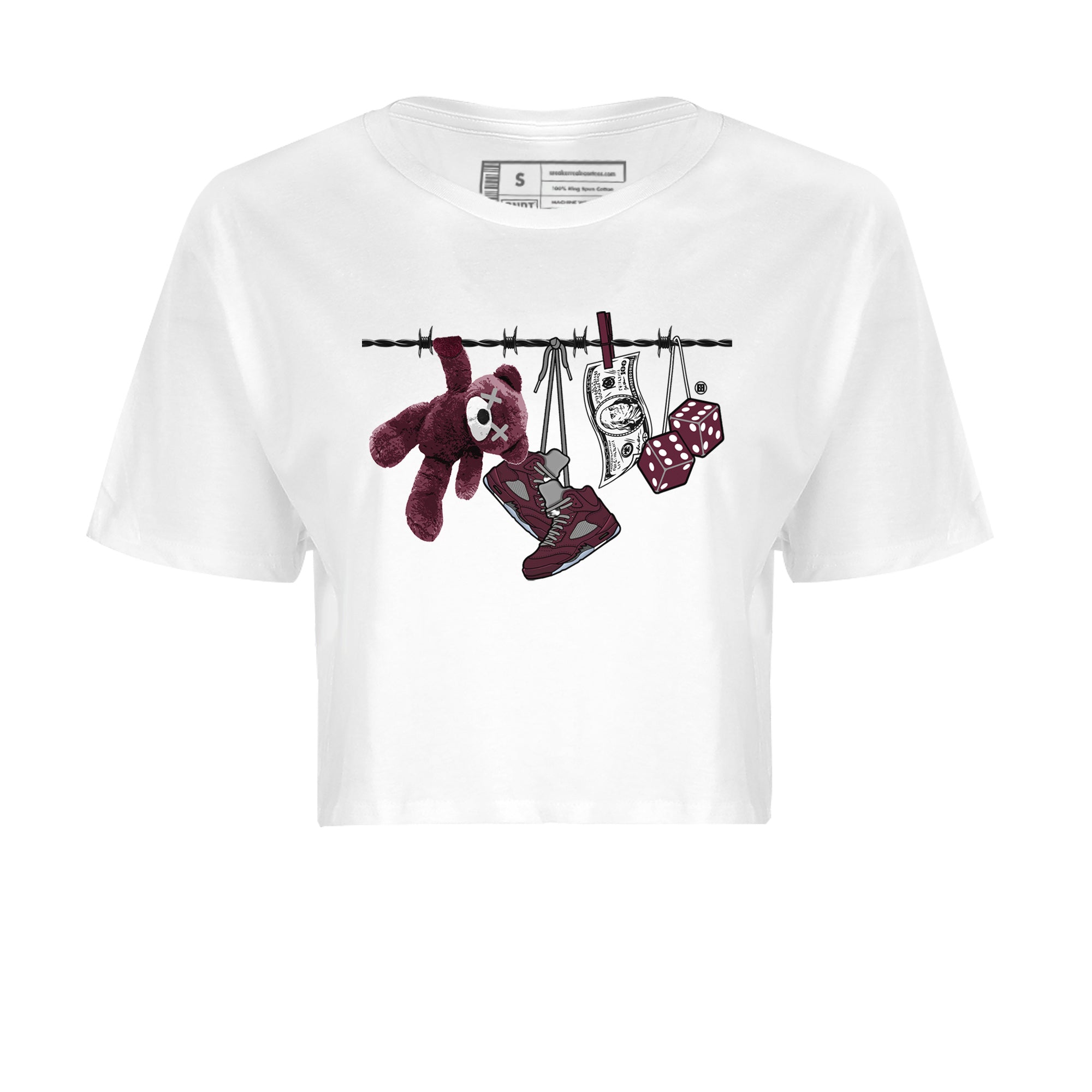 Clothesline Women's Tops - Air Jordan 5 Burgundy