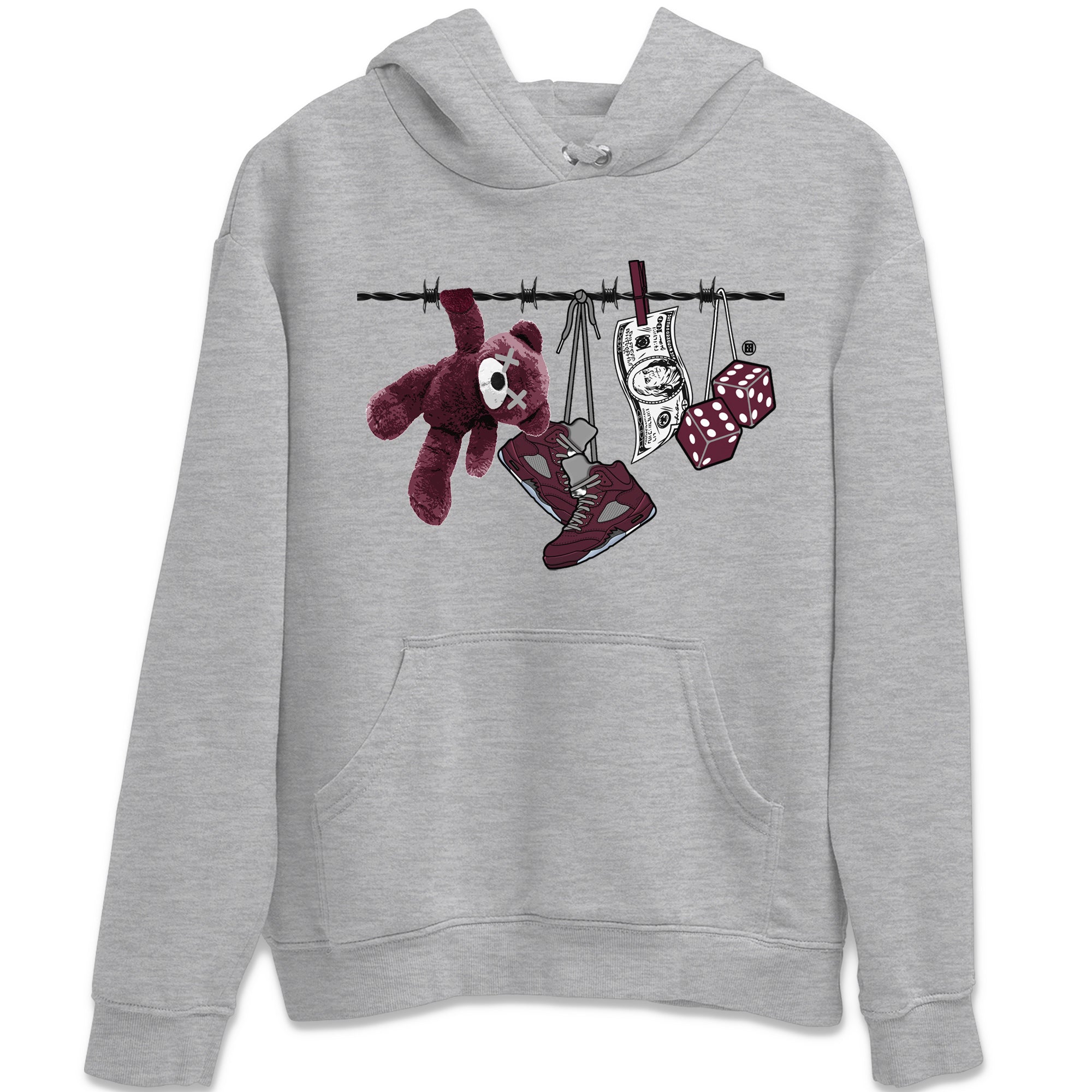 Clothesline Unisex Tops - Air Jordan 5 Burgundy