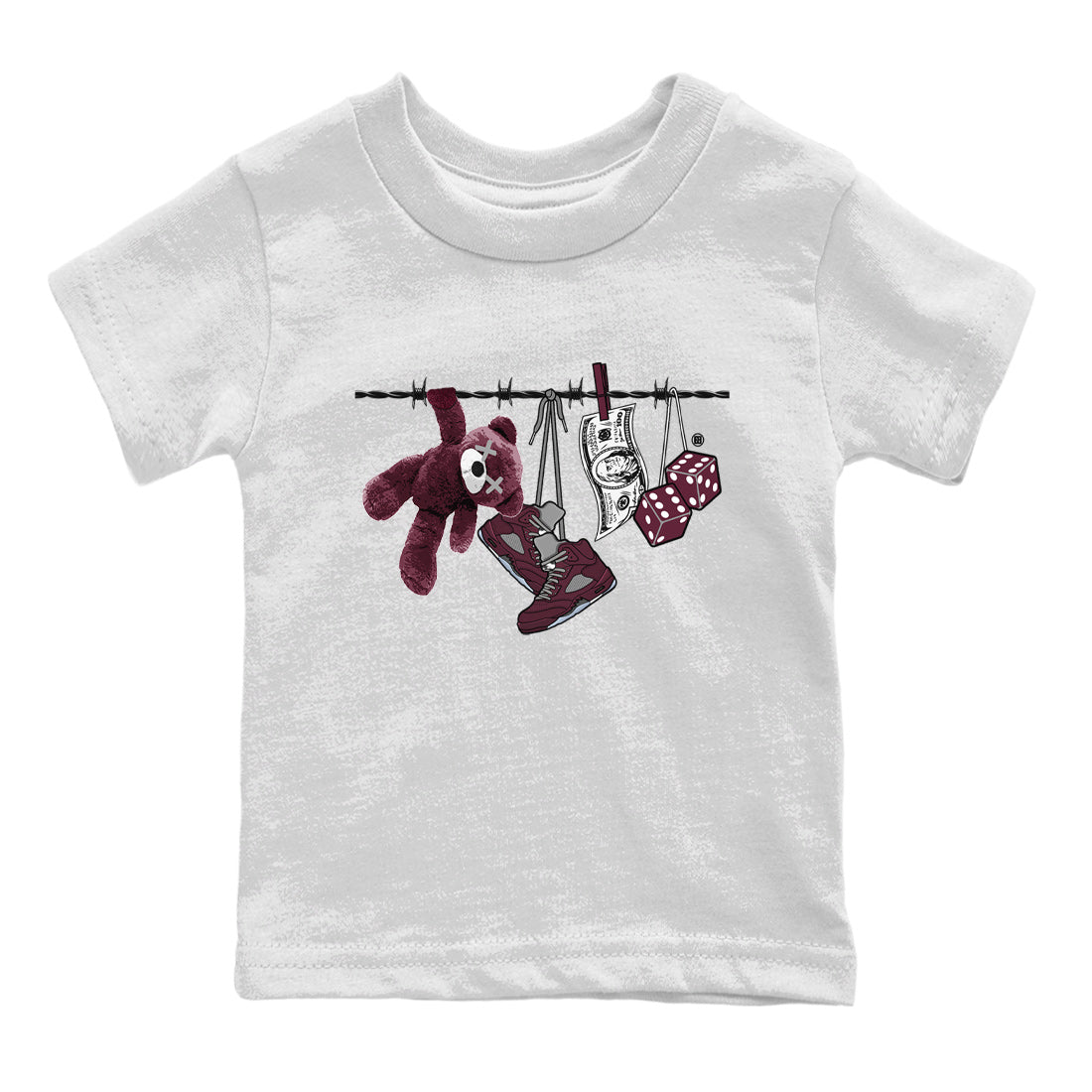 Clothesline Kids Tops - Air Jordan 5 Burgundy