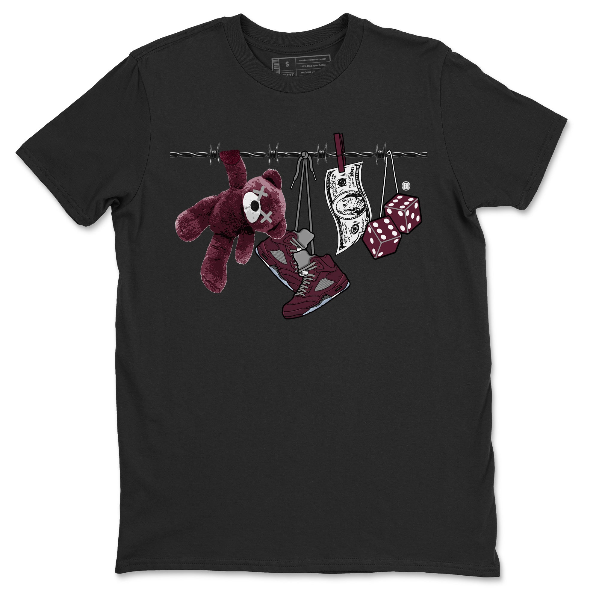 Clothesline Unisex Tops - Air Jordan 5 Burgundy
