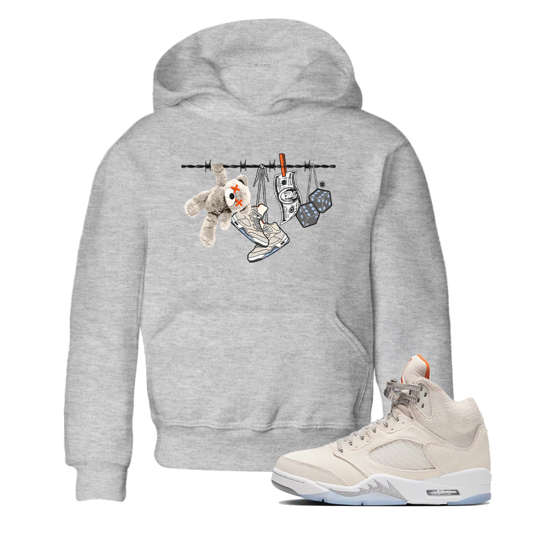Clothesline Kids Tops - Air Jordan 5 Craft