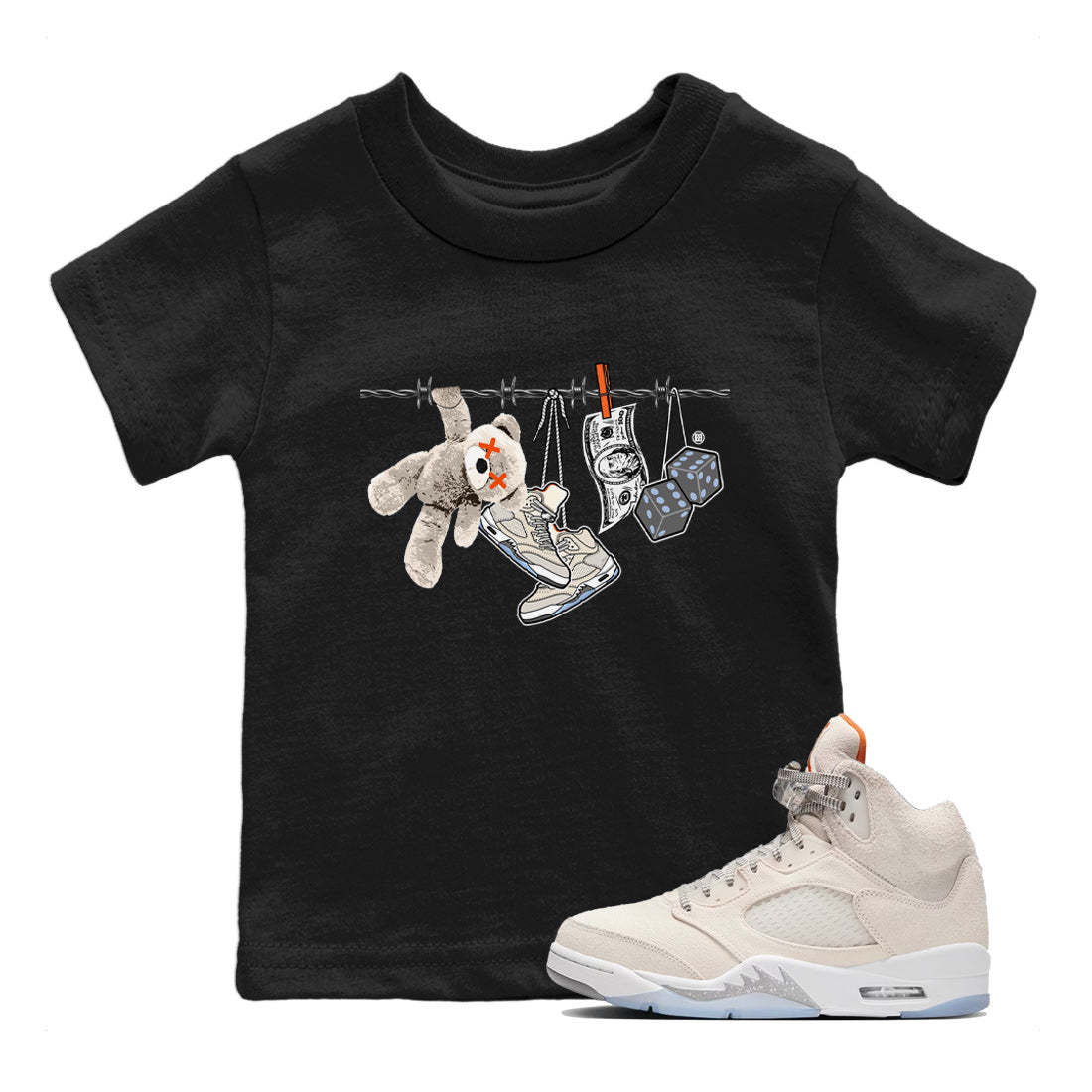 Clothesline Kids Tops - Air Jordan 5 Craft