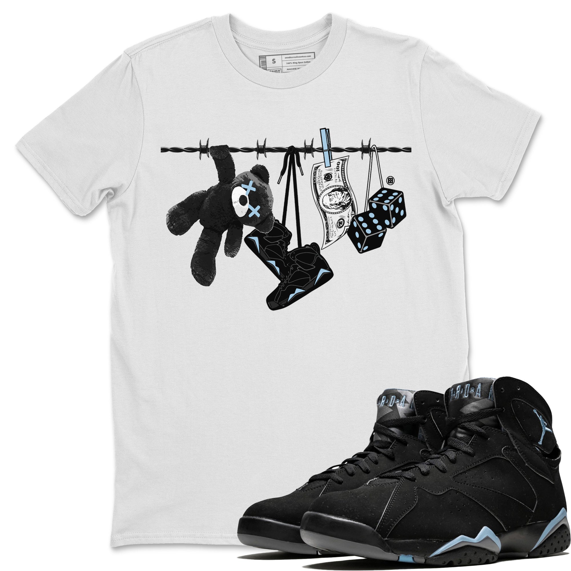 Clothesline Unisex Tops - Air Jordan 7 Chambray