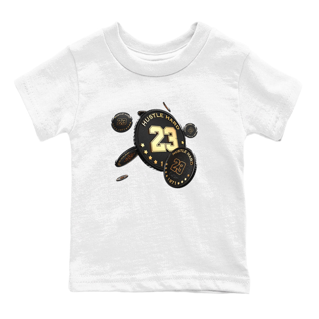 Coin Drop snkmatch Tees Kids - Air Jordan 1 Black Metallic Gold
