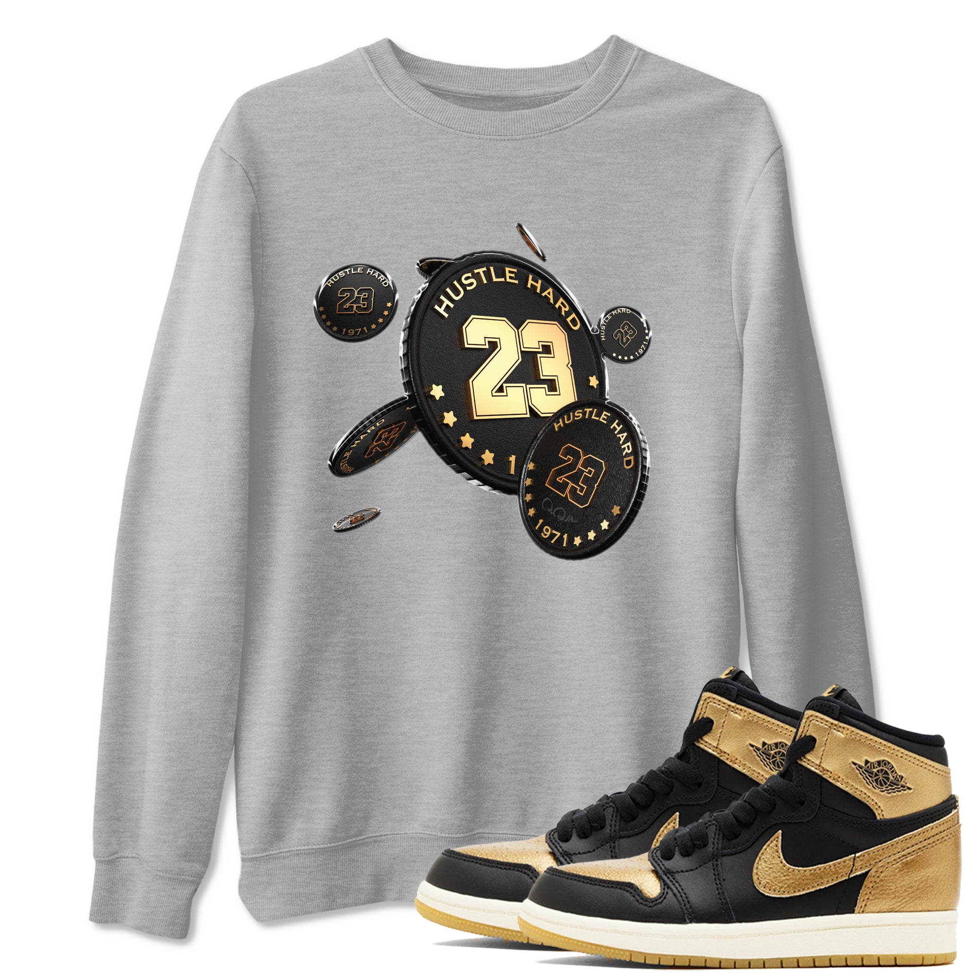 Coin Drop snkmatch Tees - Air Jordan 1 Black Metallic Gold