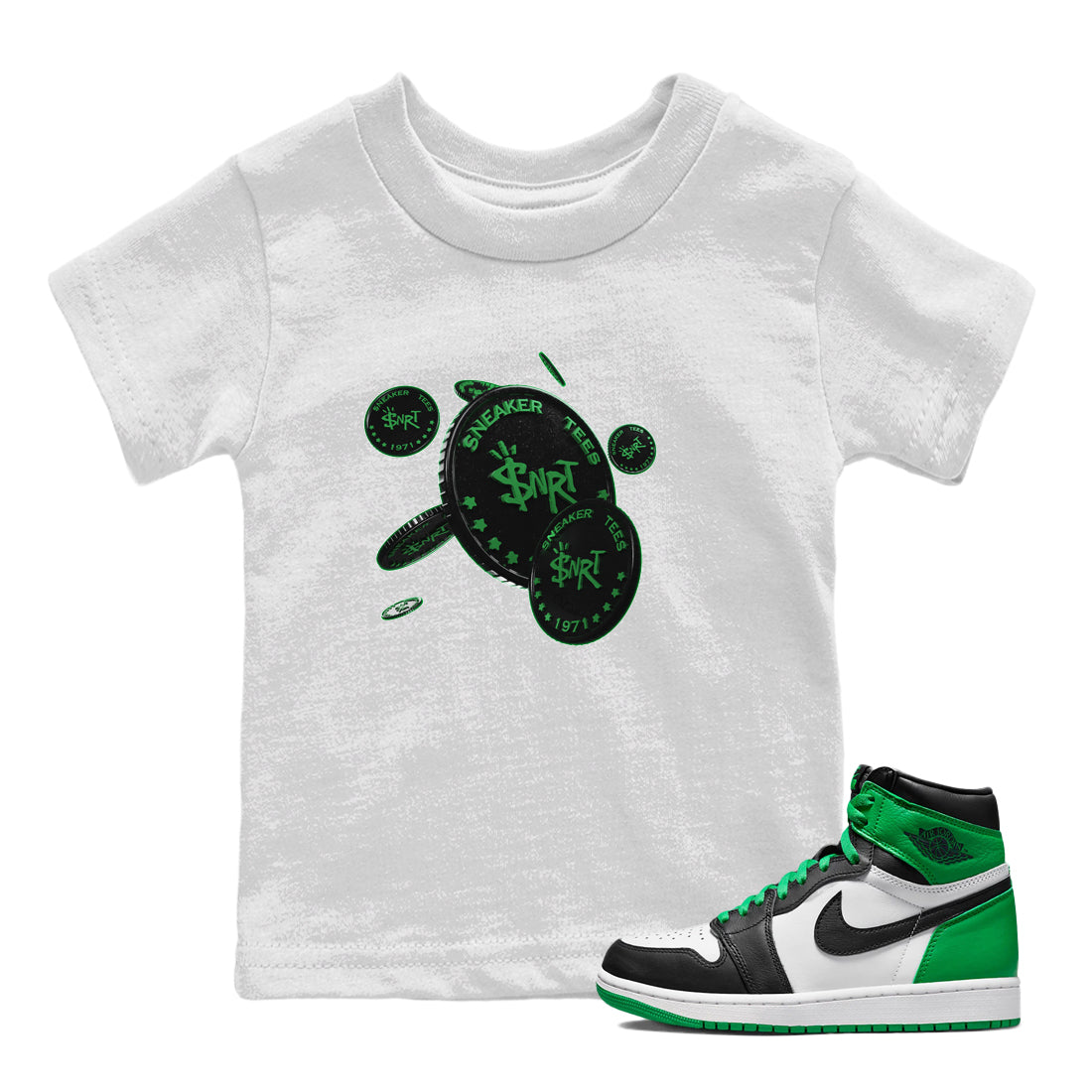 Coin Drop Kids Tops - Air Jordan 1 Celtics