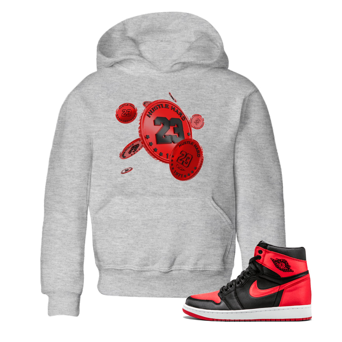 Coin Drop Kids Tops - Air Jordan 1 Satin Bred