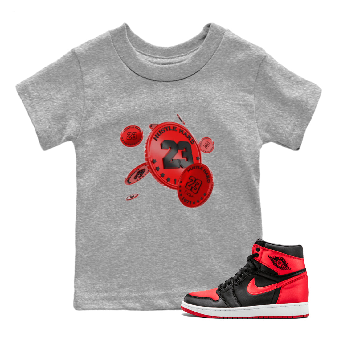 Coin Drop Kids Tops - Air Jordan 1 Satin Bred
