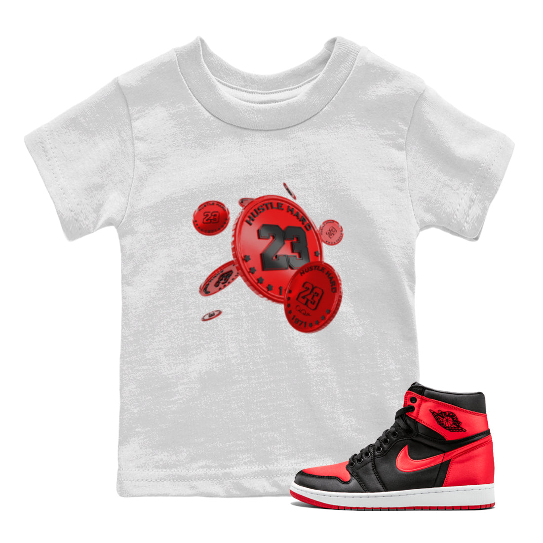 Coin Drop Kids Tops - Air Jordan 1 Satin Bred