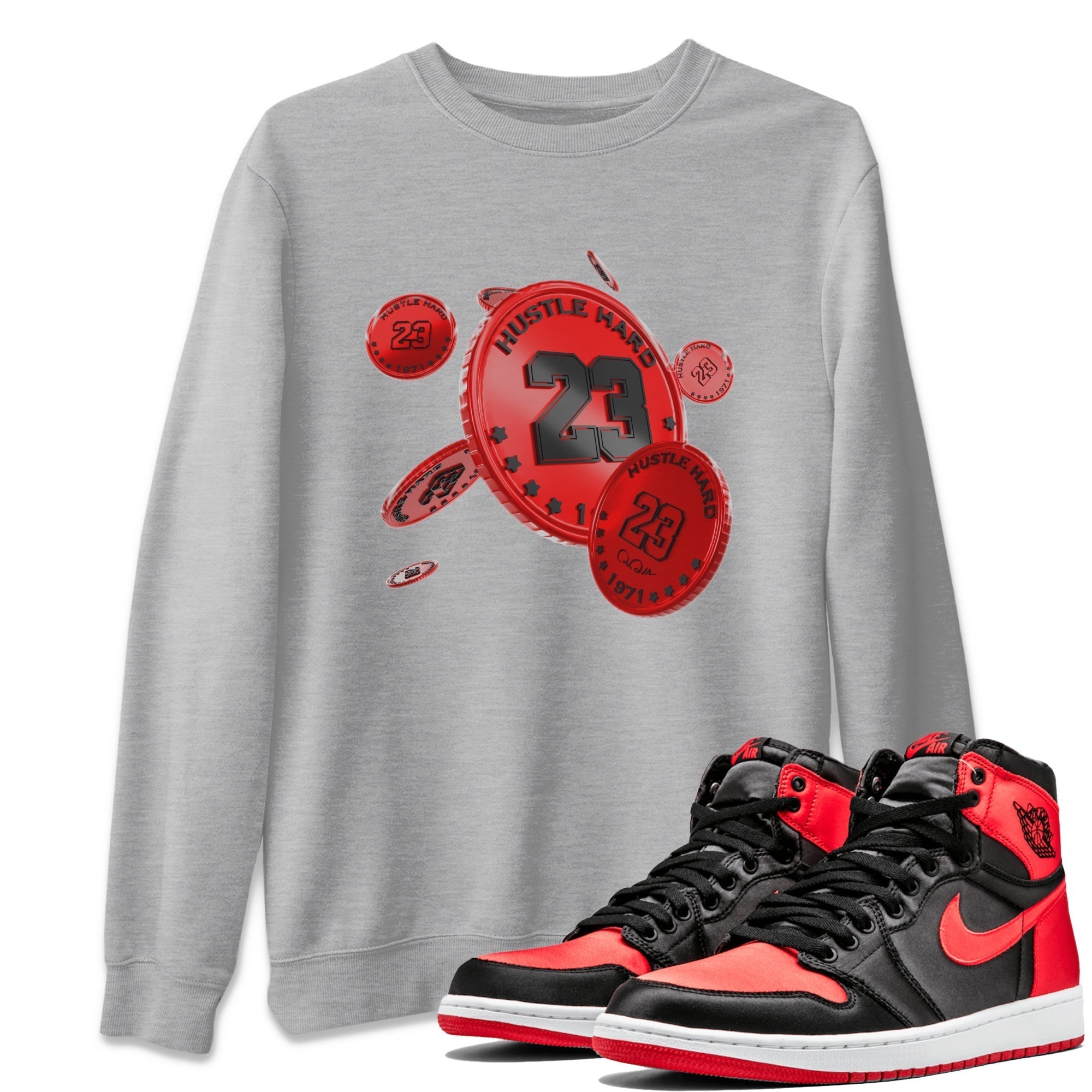 Coin Drop Unisex Tops - Air Jordan 1 Satin Bred