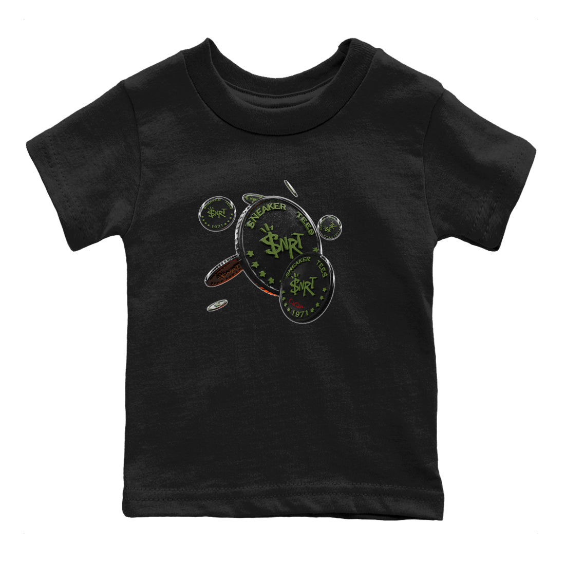 Coin Drop Kids Tops - Air Jordan 1 Travis Scott Olive