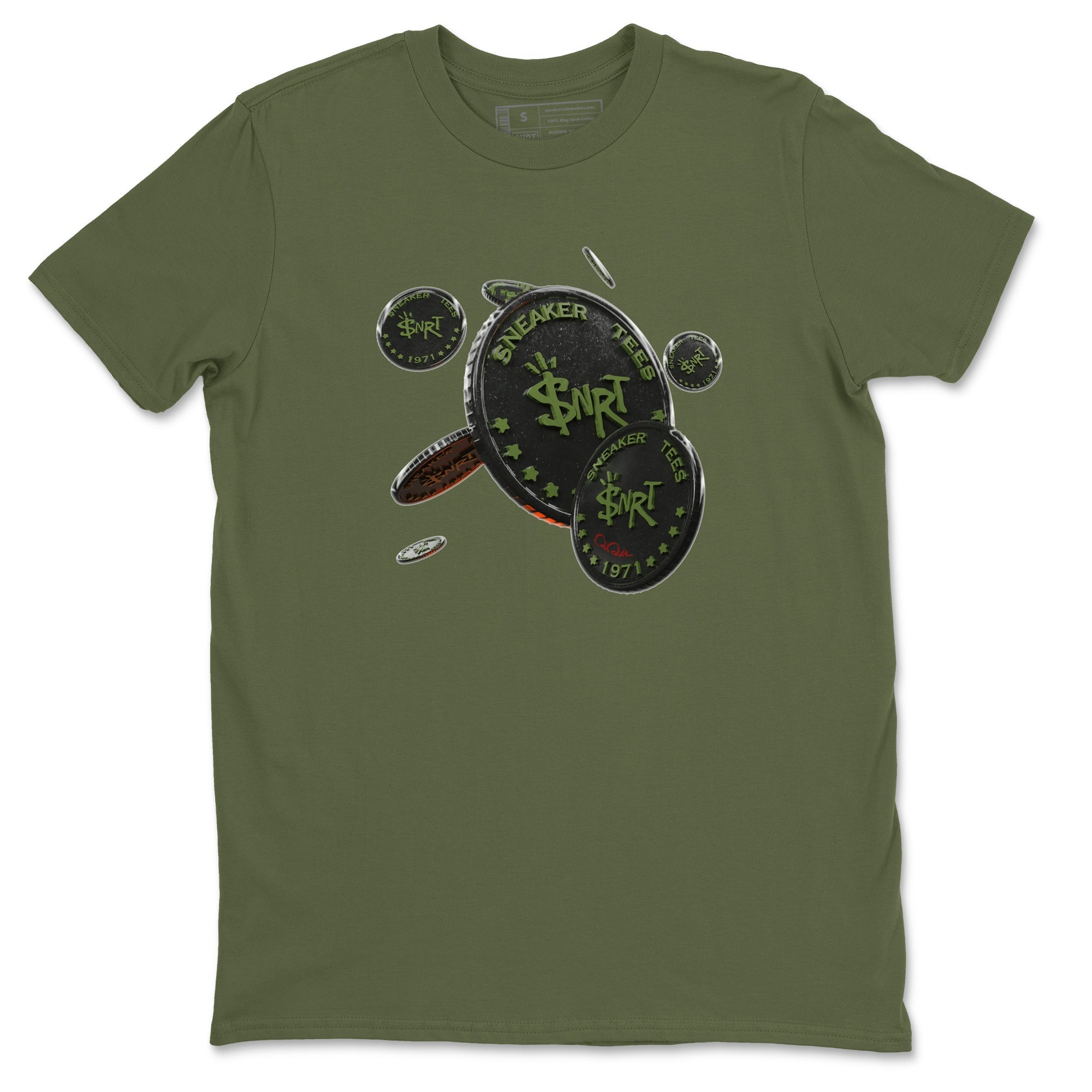 Coin Drop Unisex Tops - Air Jordan 1 Travis Scott Olive