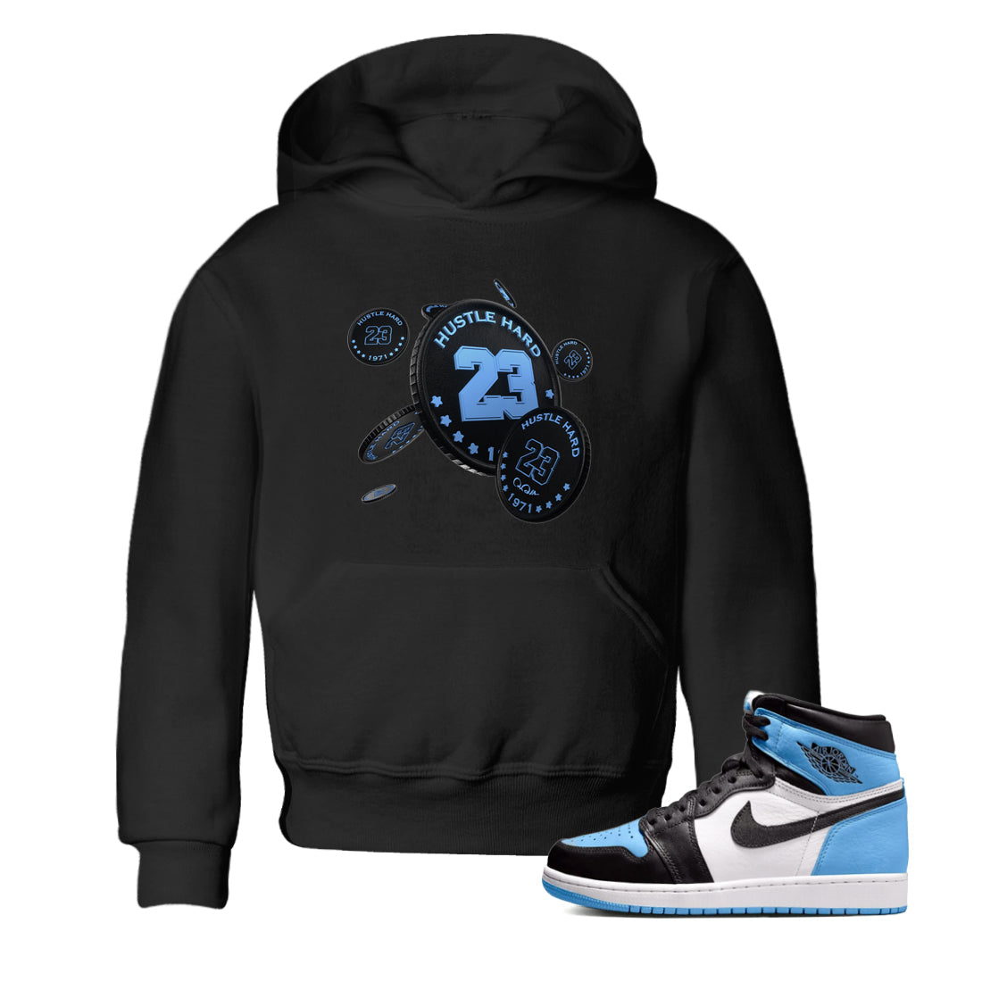Coin Drop Kids Tops - Air Jordan 1 UNC Toe