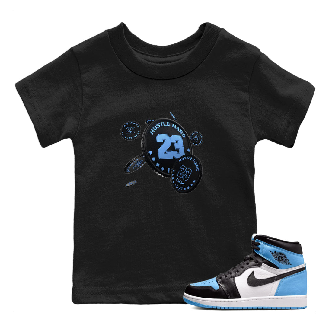 Coin Drop Kids Tops - Air Jordan 1 UNC Toe