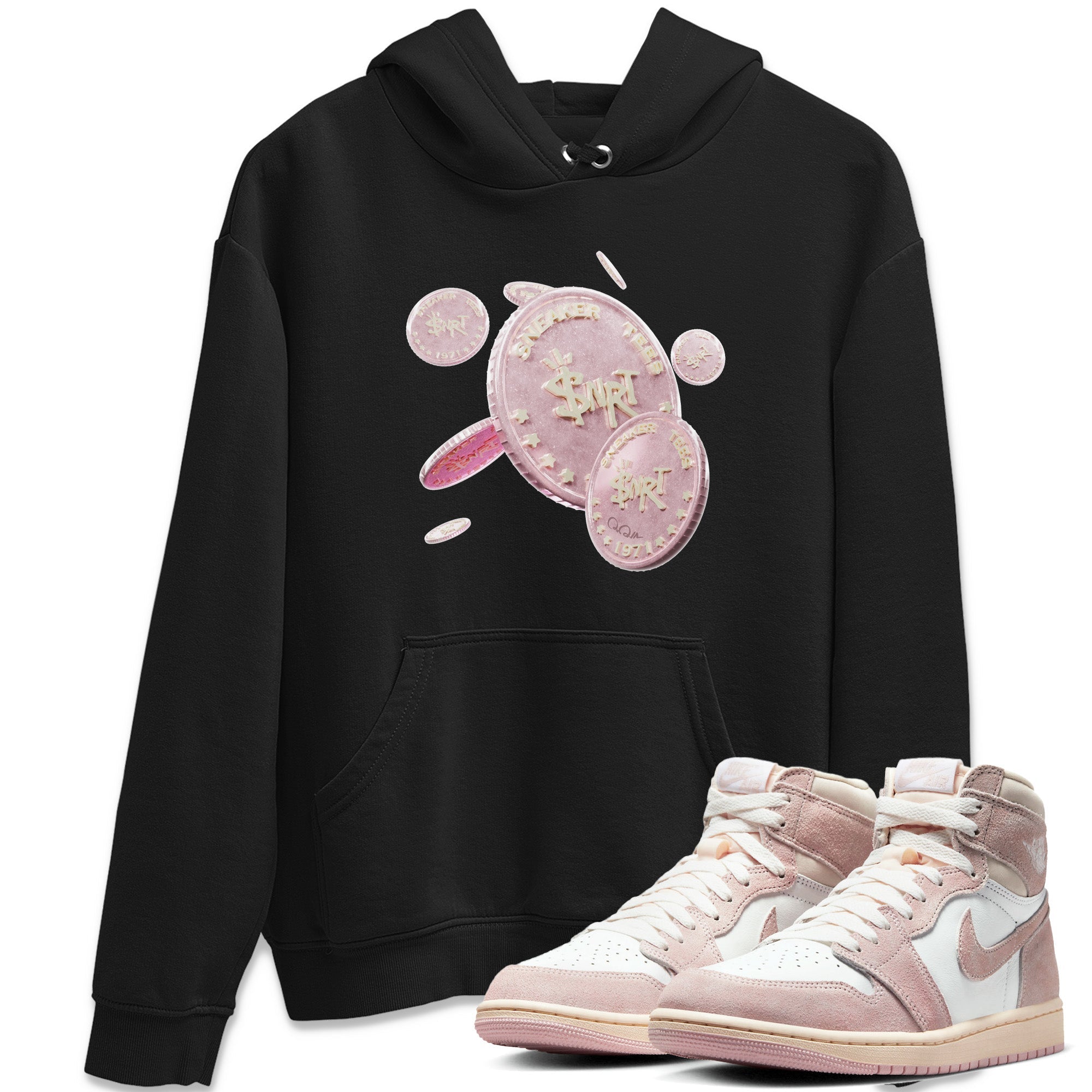 Coin Drop Unisex Tops - Air Jordan 1 Washed Pink