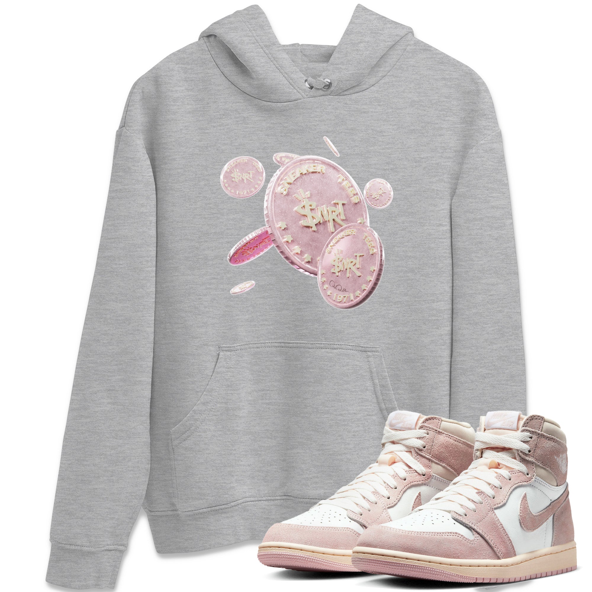 Coin Drop Unisex Tops - Air Jordan 1 Washed Pink