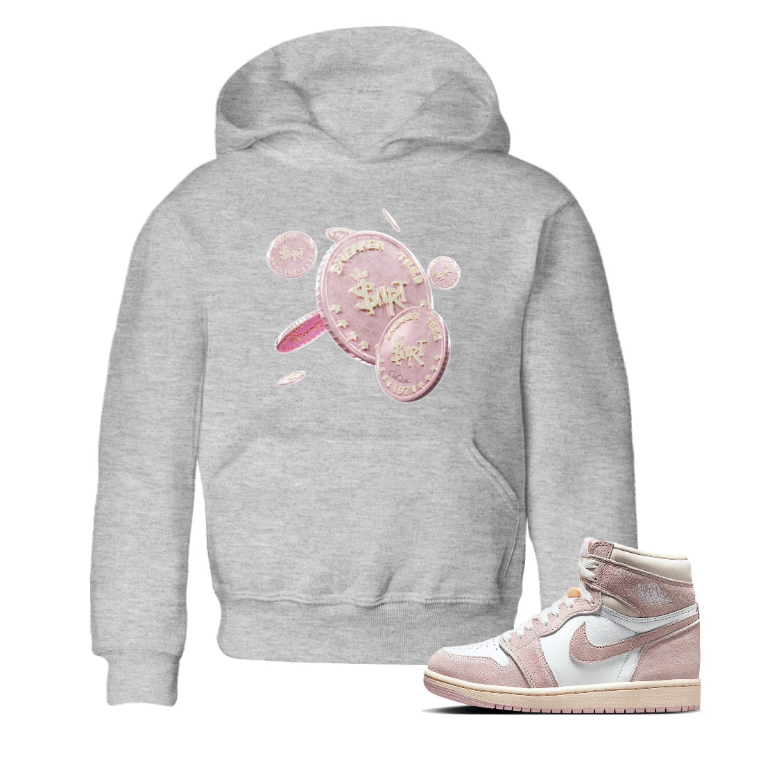 Coin Drop Kids Tops - Air Jordan 1 Washed Pink