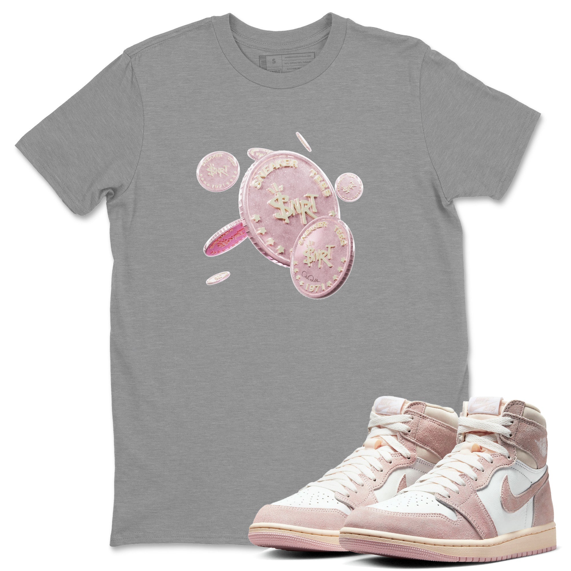 Coin Drop Unisex Tops - Air Jordan 1 Washed Pink