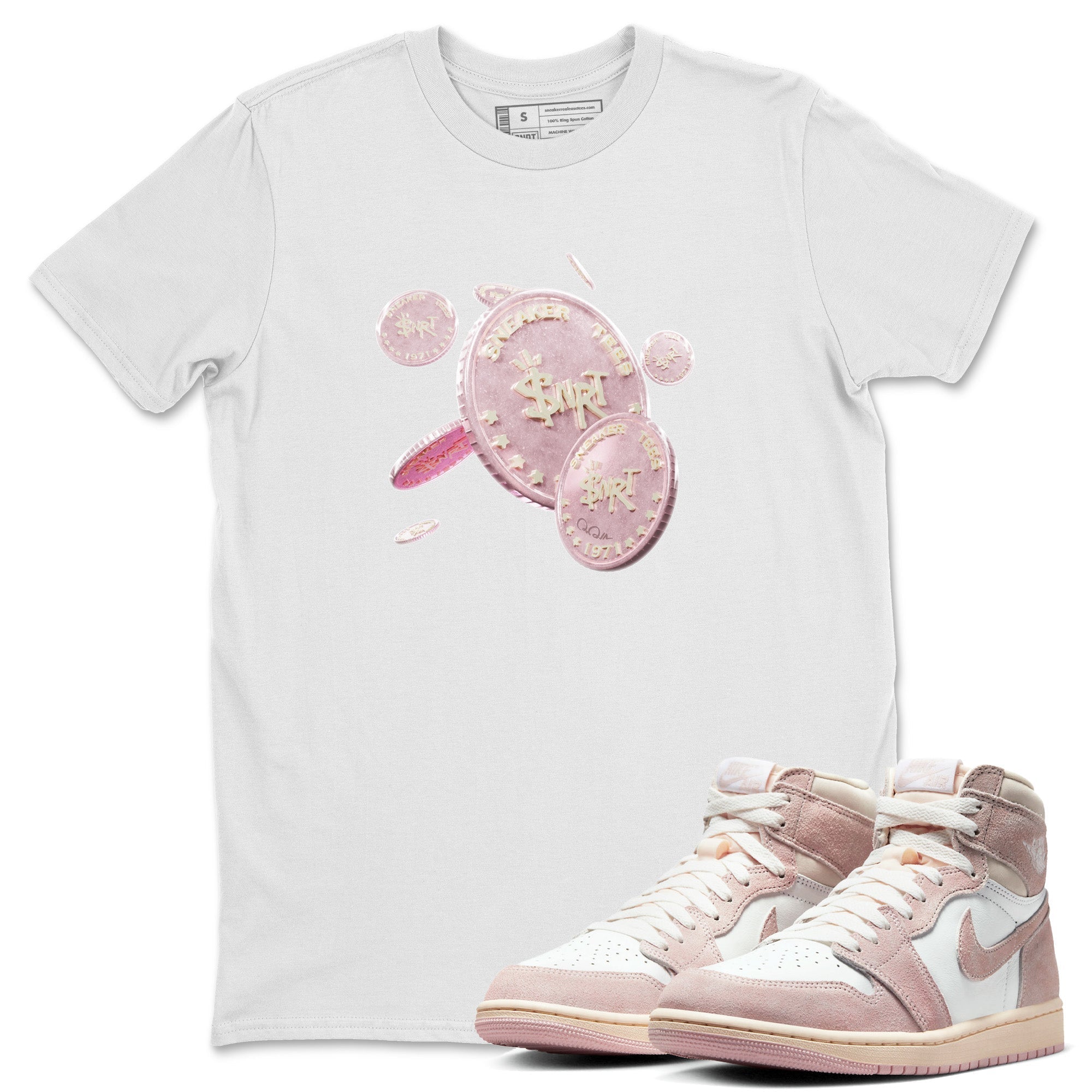 Coin Drop Unisex Tops - Air Jordan 1 Washed Pink