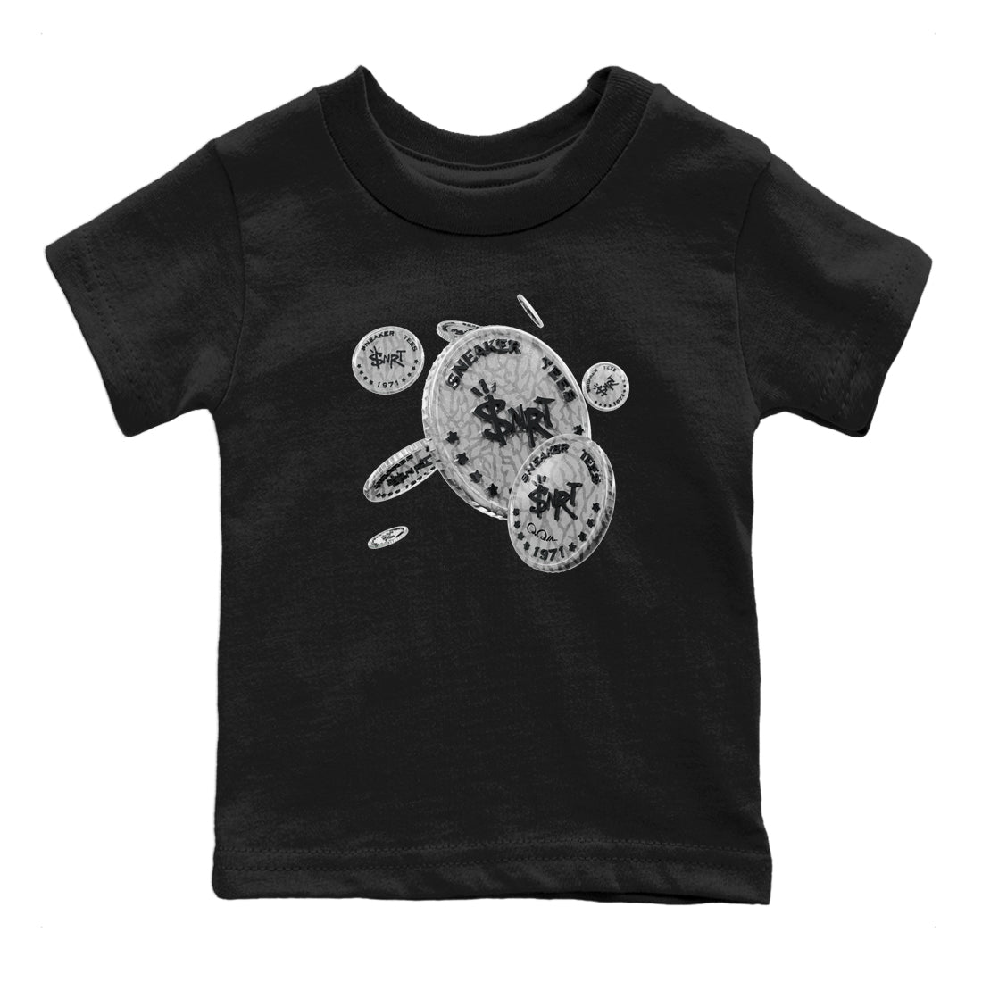 Coin Drop Kids Tops - Air Jordan 1 White Cement