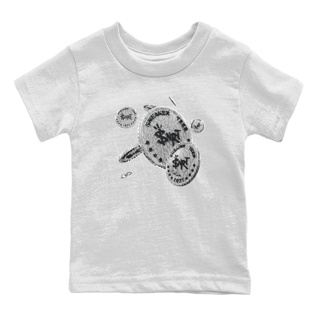 Coin Drop Kids Tops - Air Jordan 1 White Cement