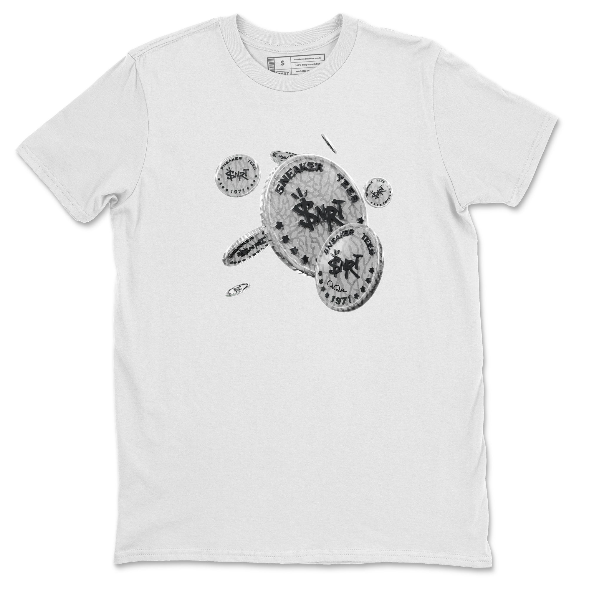 Coin Drop Unisex Tops - Air Jordan 1 White Cement