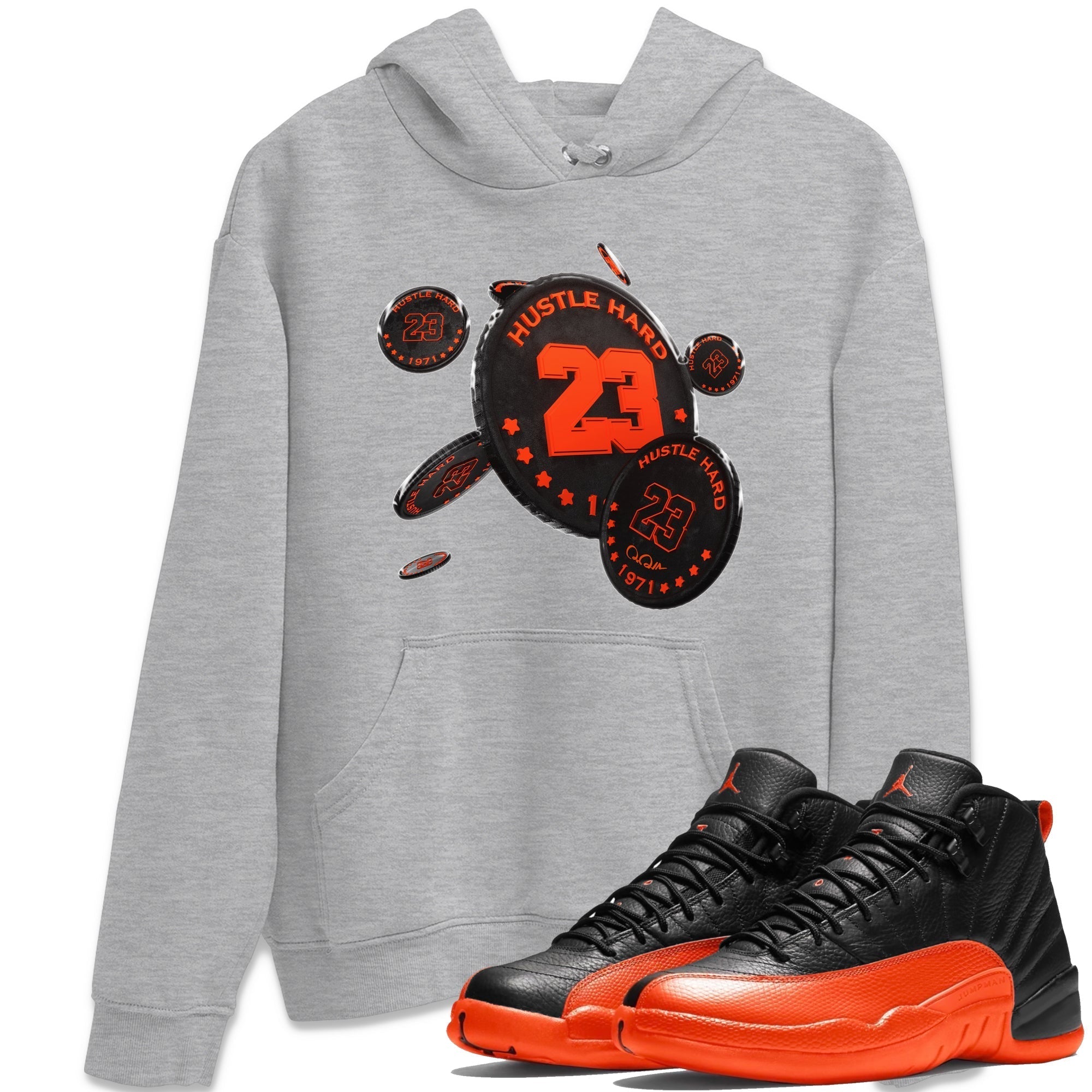 Coin Drop Unisex Tops - Air Jordan 12 Brilliant Orange