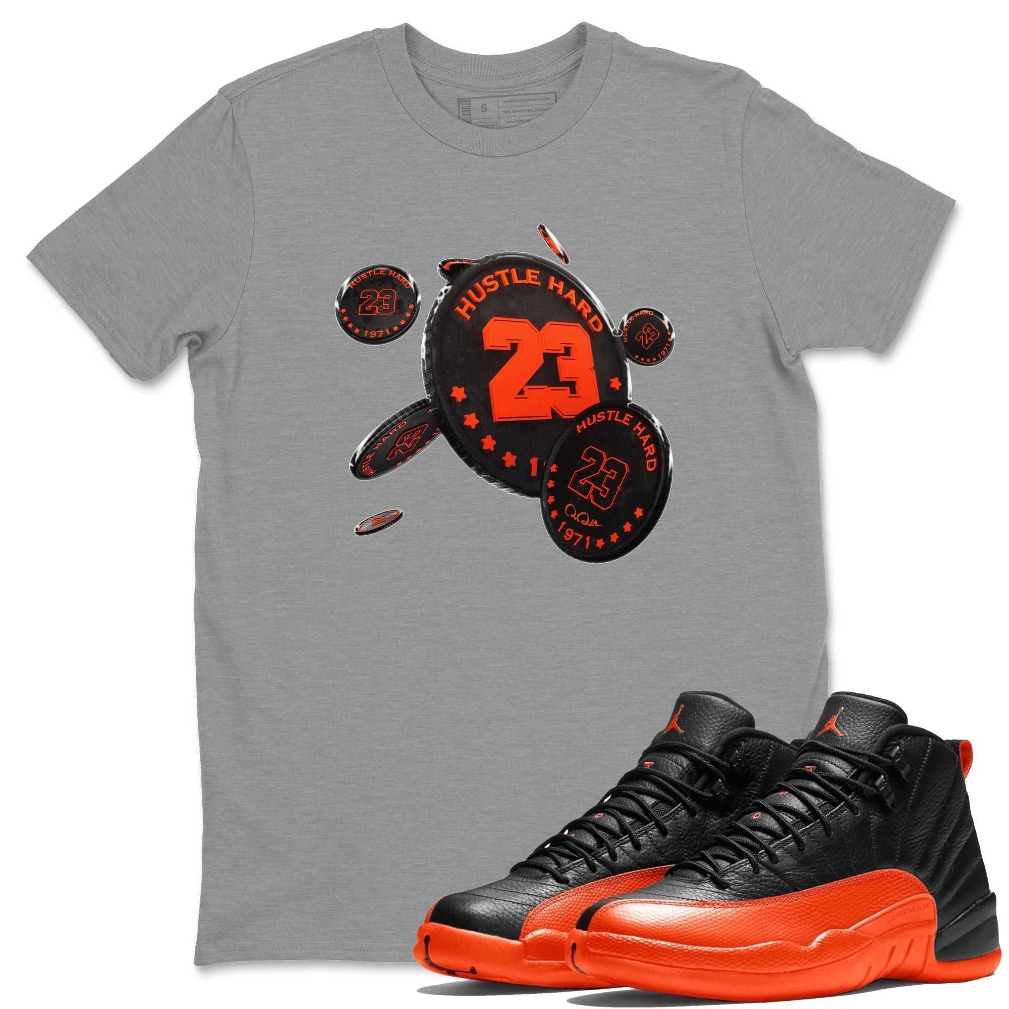 Coin Drop Unisex Tops - Air Jordan 12 Brilliant Orange