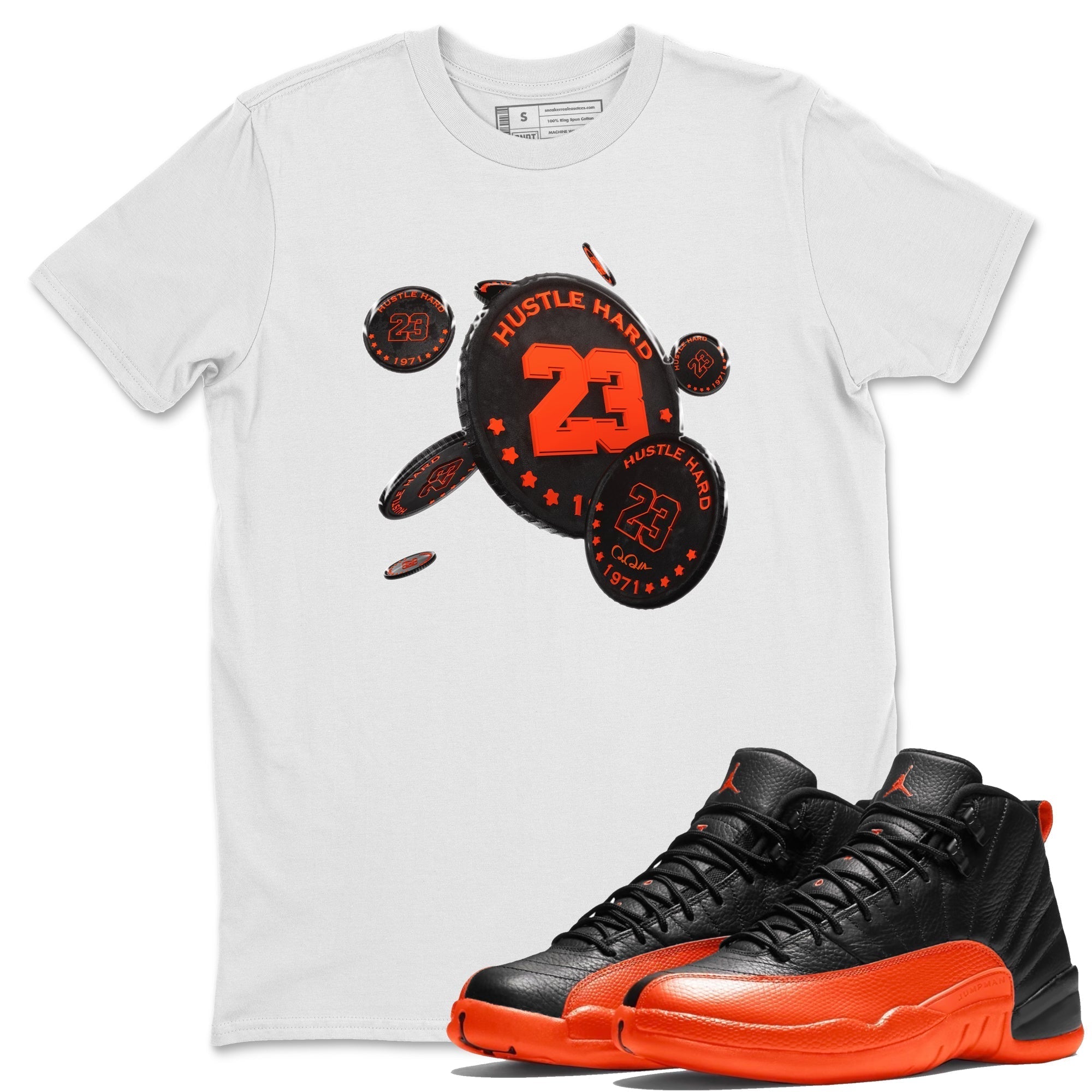 Coin Drop Unisex Tops - Air Jordan 12 Brilliant Orange